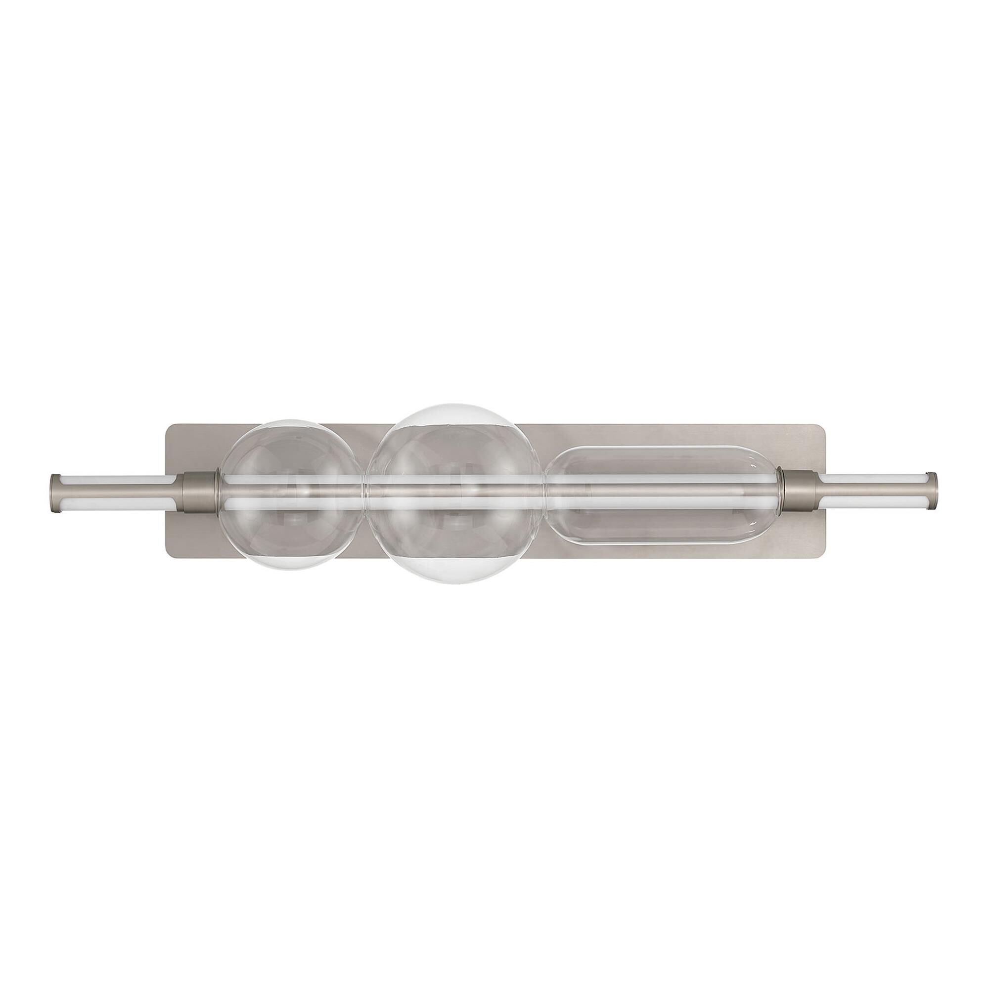 Shown in Satin Nickel finish and Clear glass