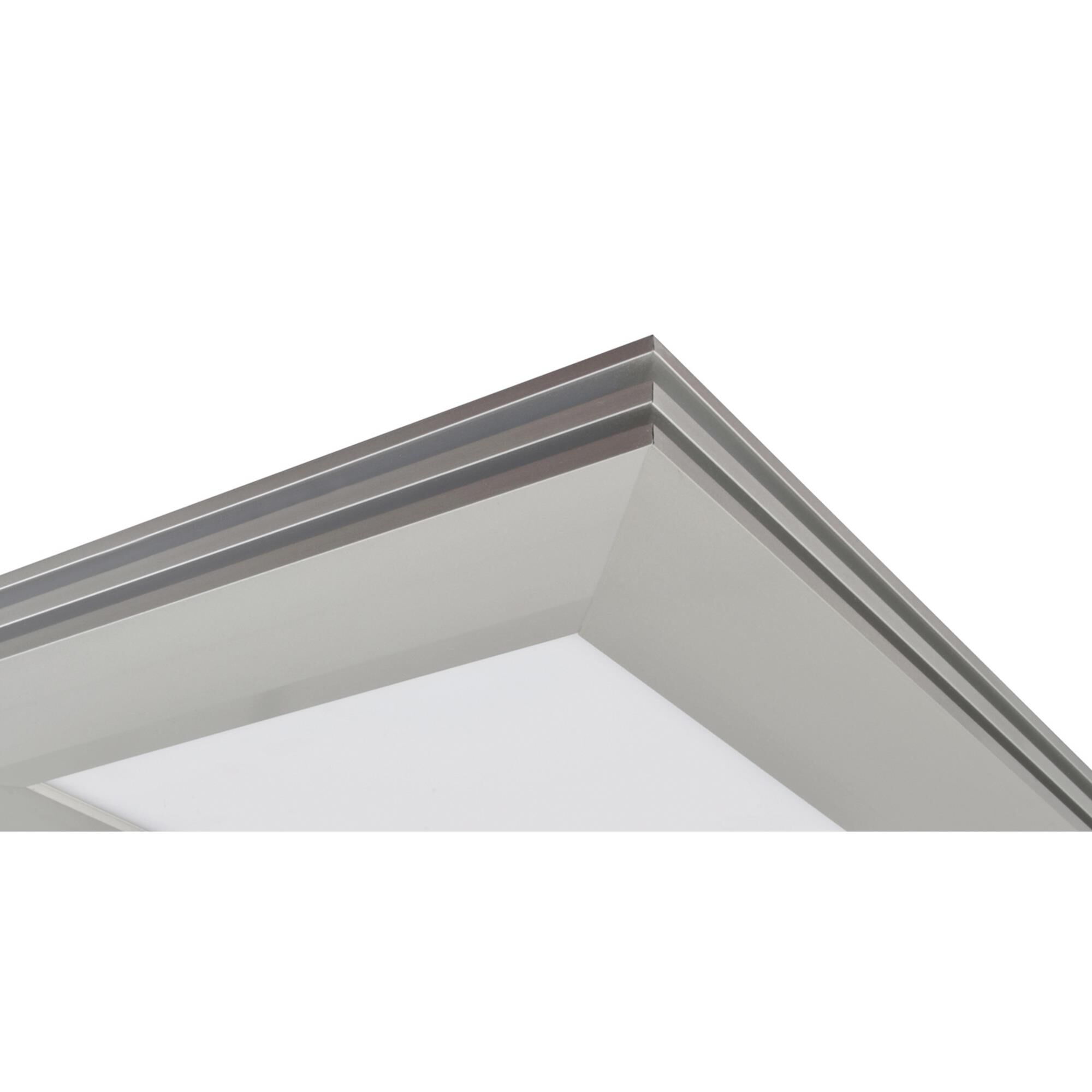 Shown in Satin Nickel finish and White Acrylic glass and 120 Volt Dimmer accent