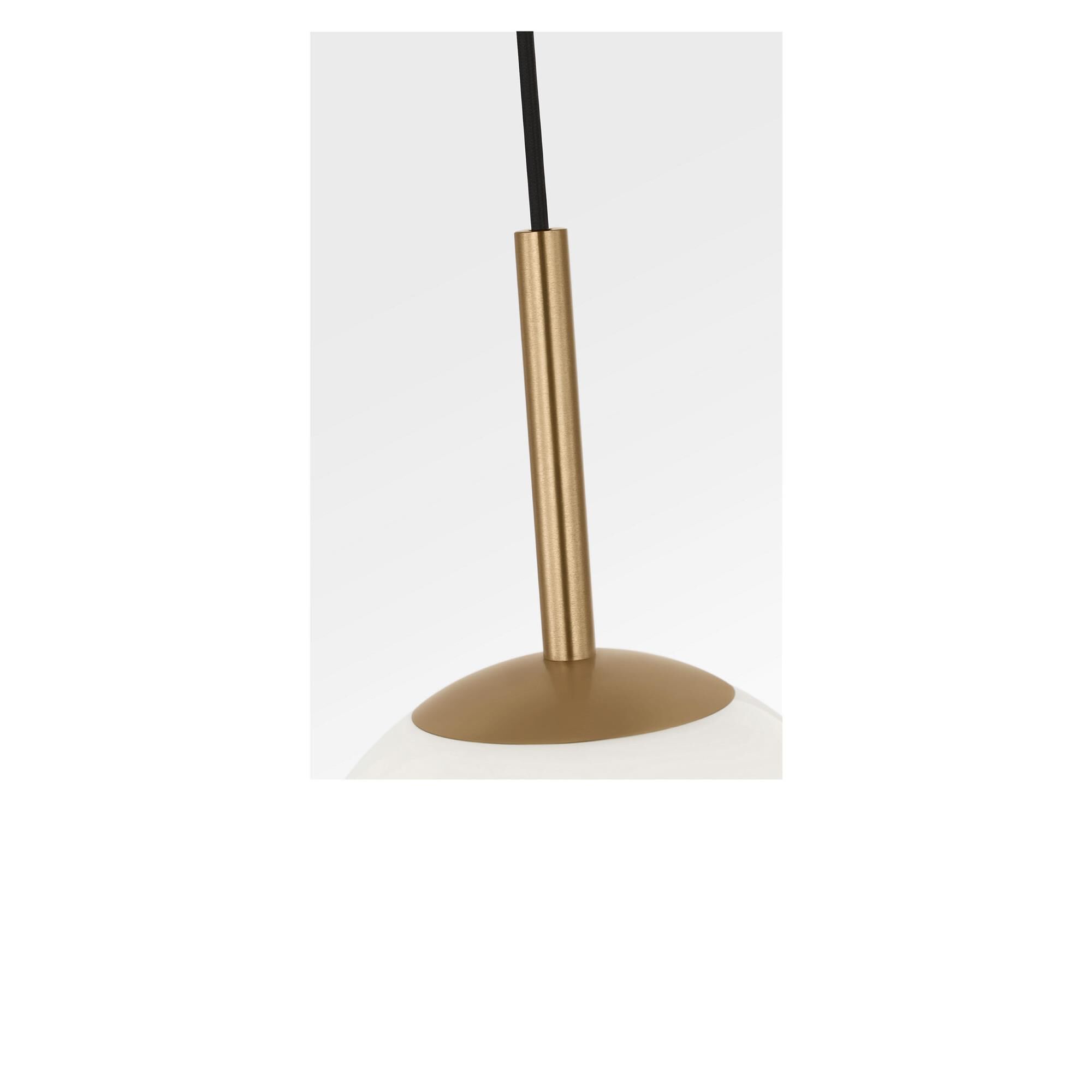 Shown in Satin Brass finish and Clear White glass