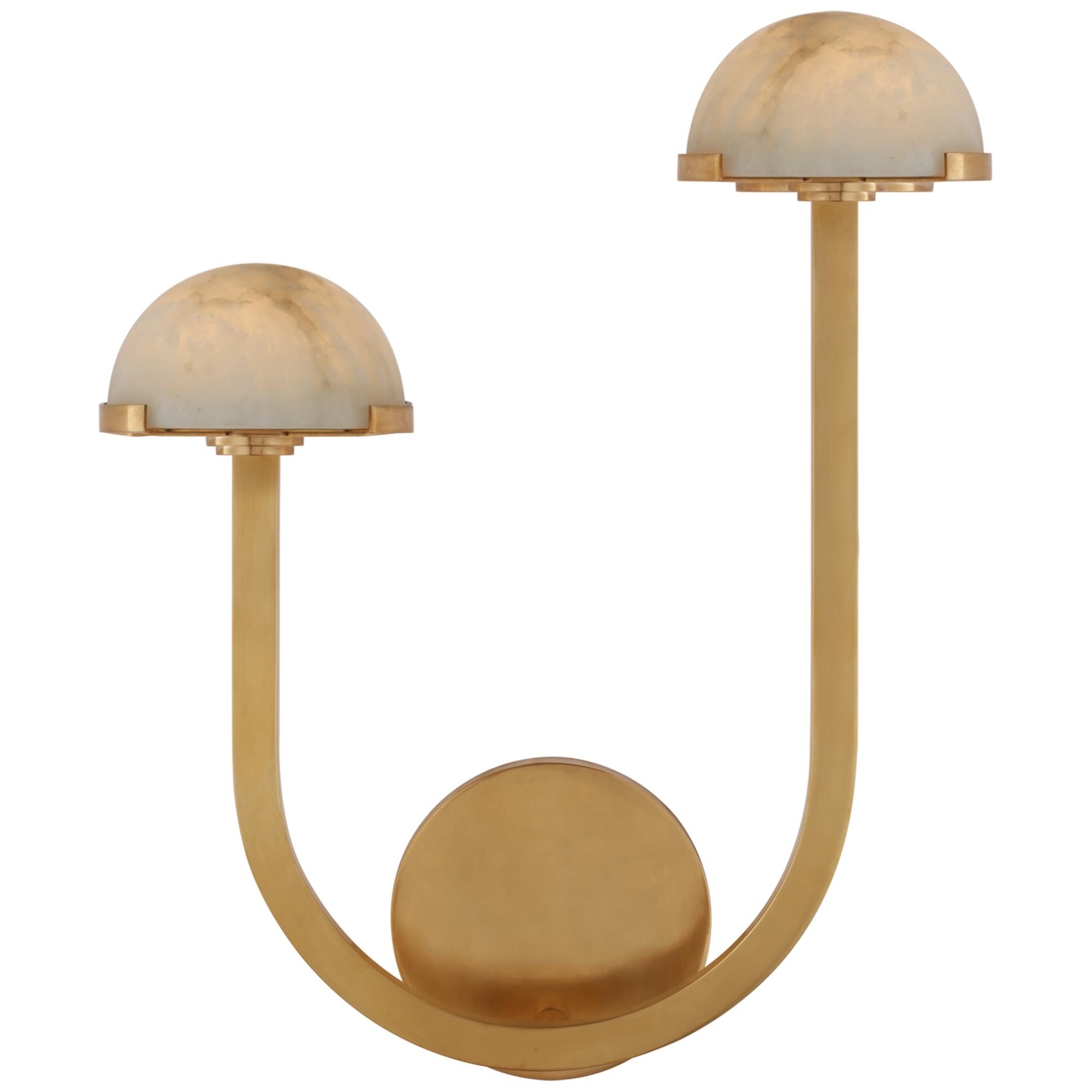 Shown in Antique-Burnished Brass finish and Alabaster shade