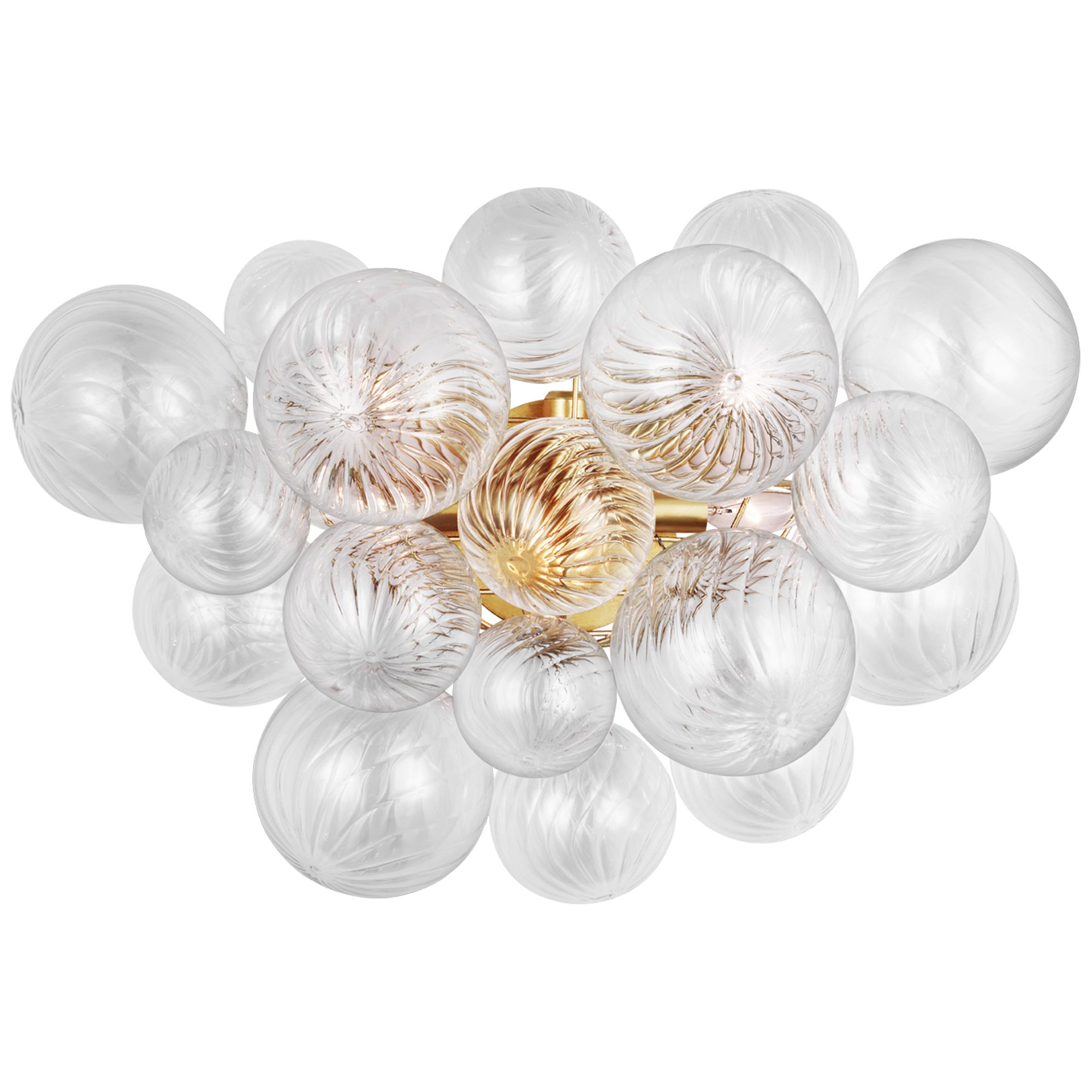 Shown in Gild finish and Clear Swirled glass