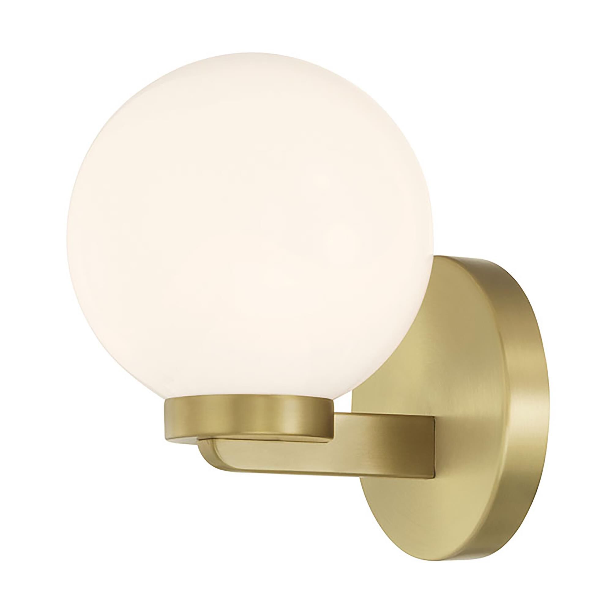 Shown in Vintage Brass finish and Shiny Opal glass