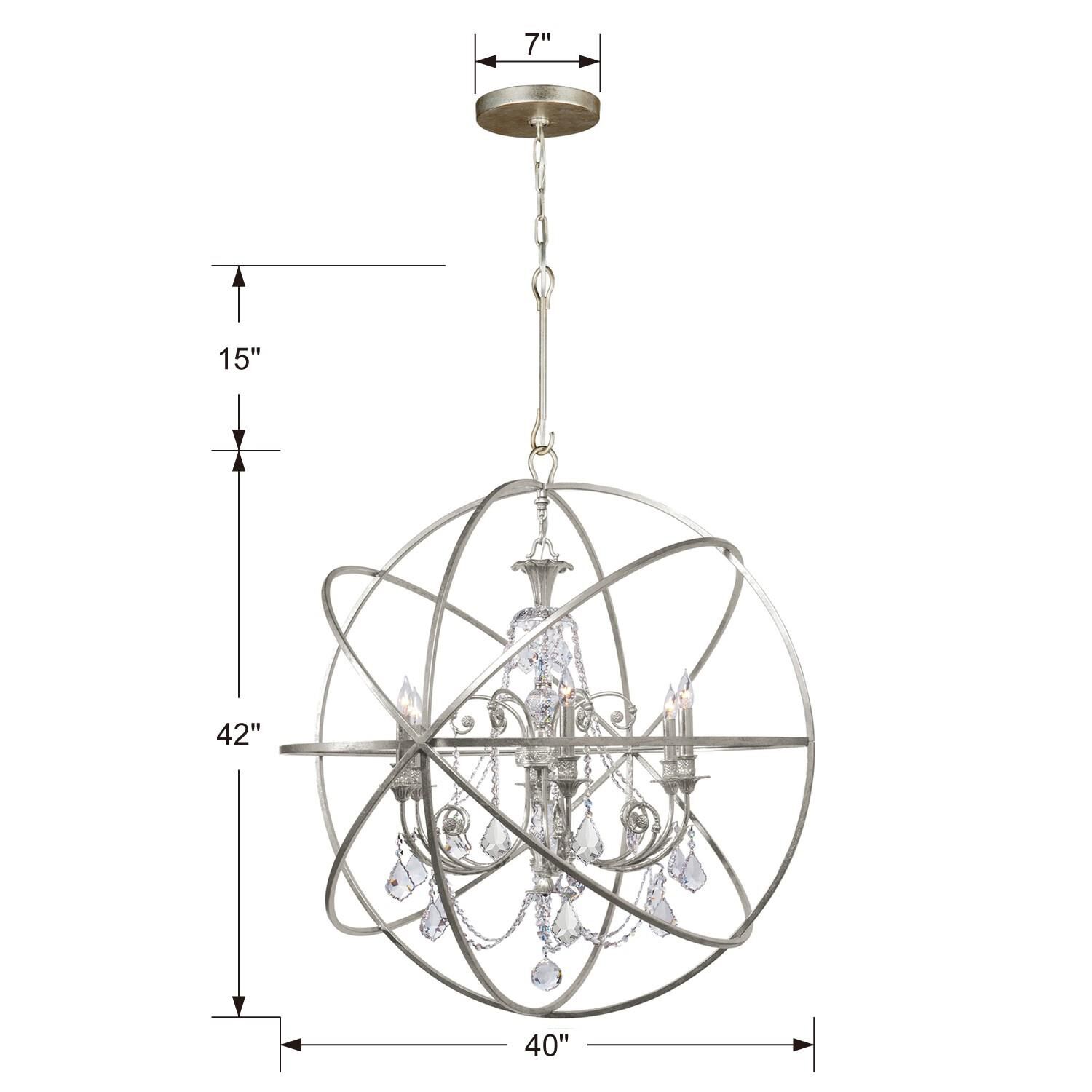 Solaris 40 Inch 6 Light Chandelier by Crystorama