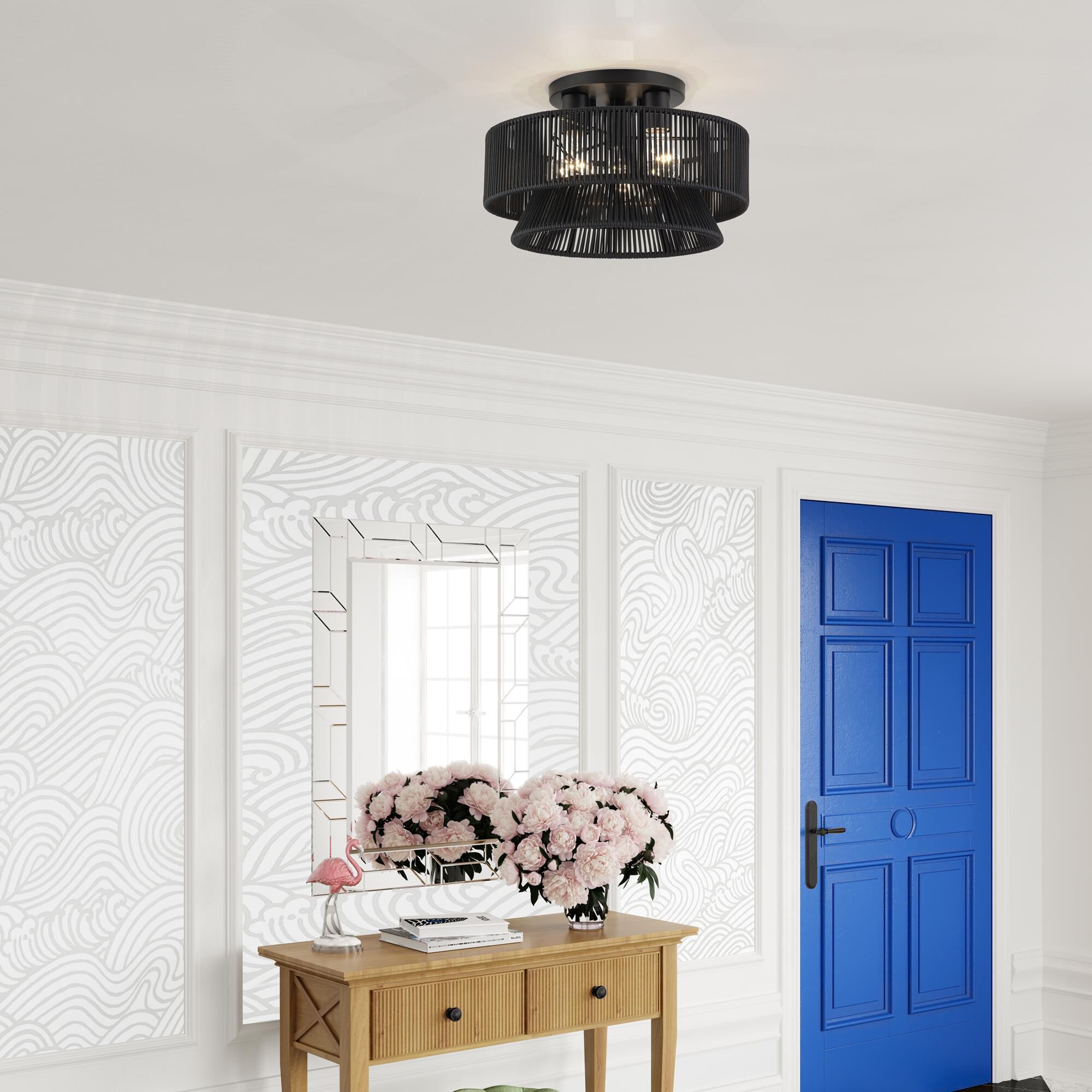 Florell 15 Inch Semi Flush Mount by Livex Lighting