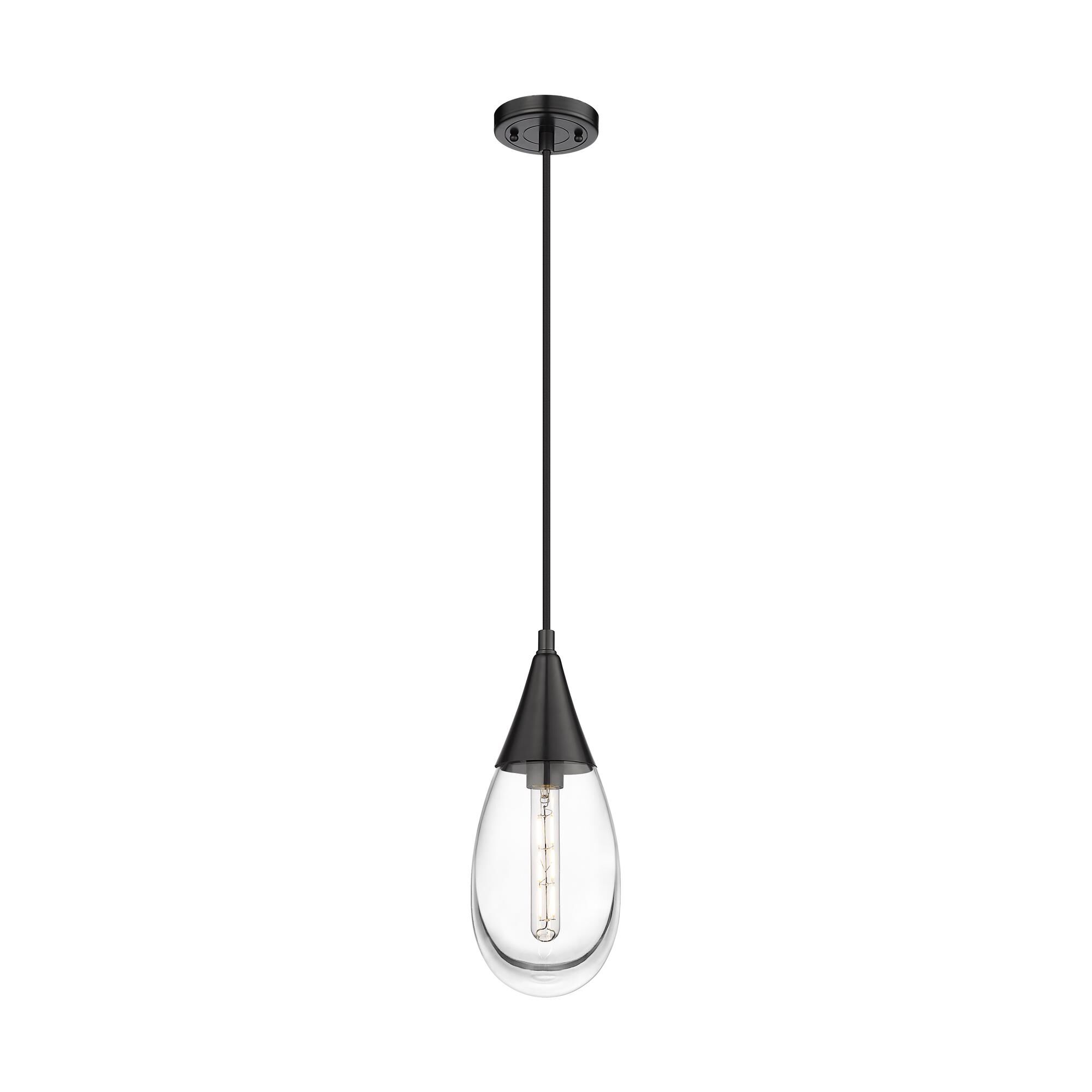 Shown in Matte Black finish and Clear glass and Clear Glass shade