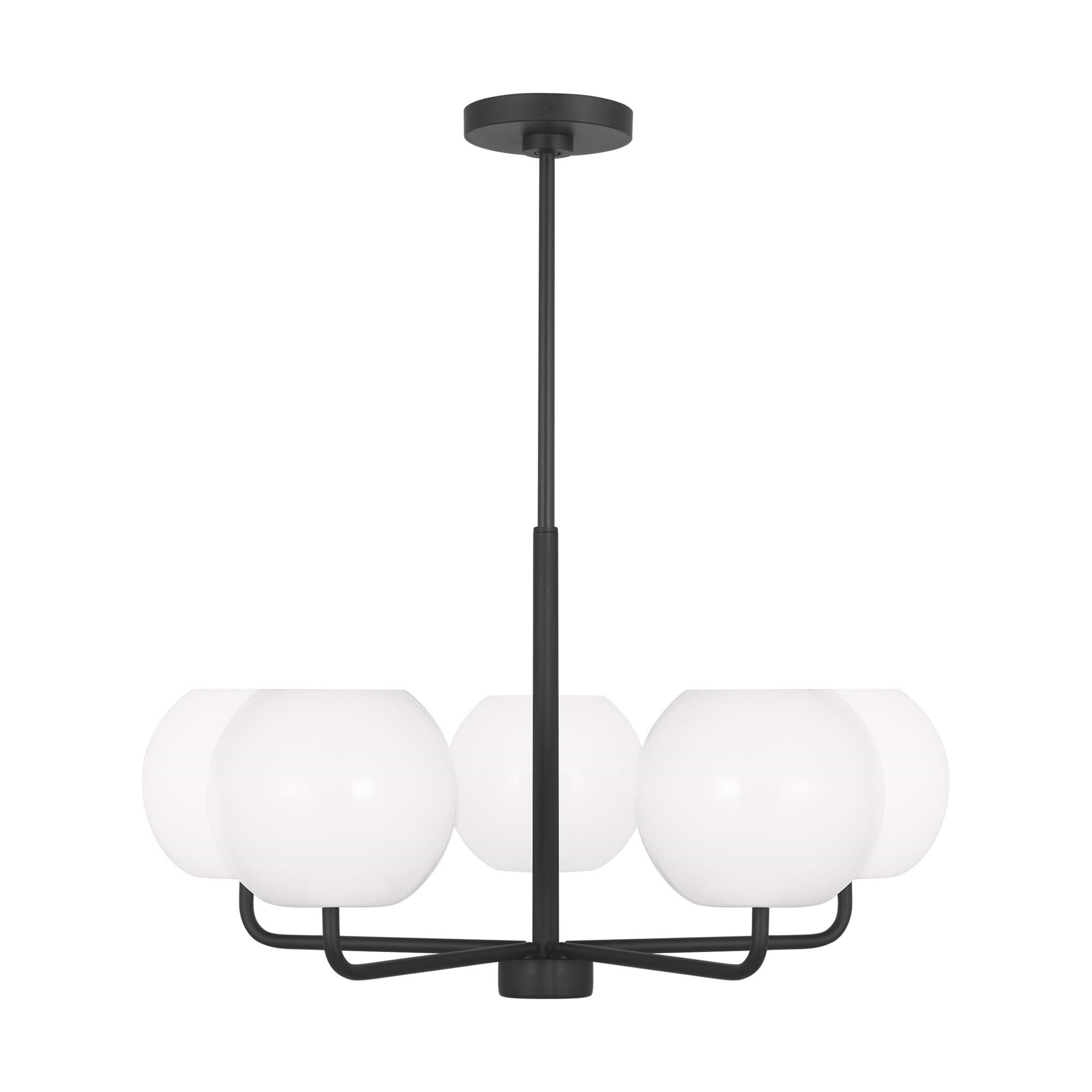 Shown in Midnight Black finish and Opal Glass s shade