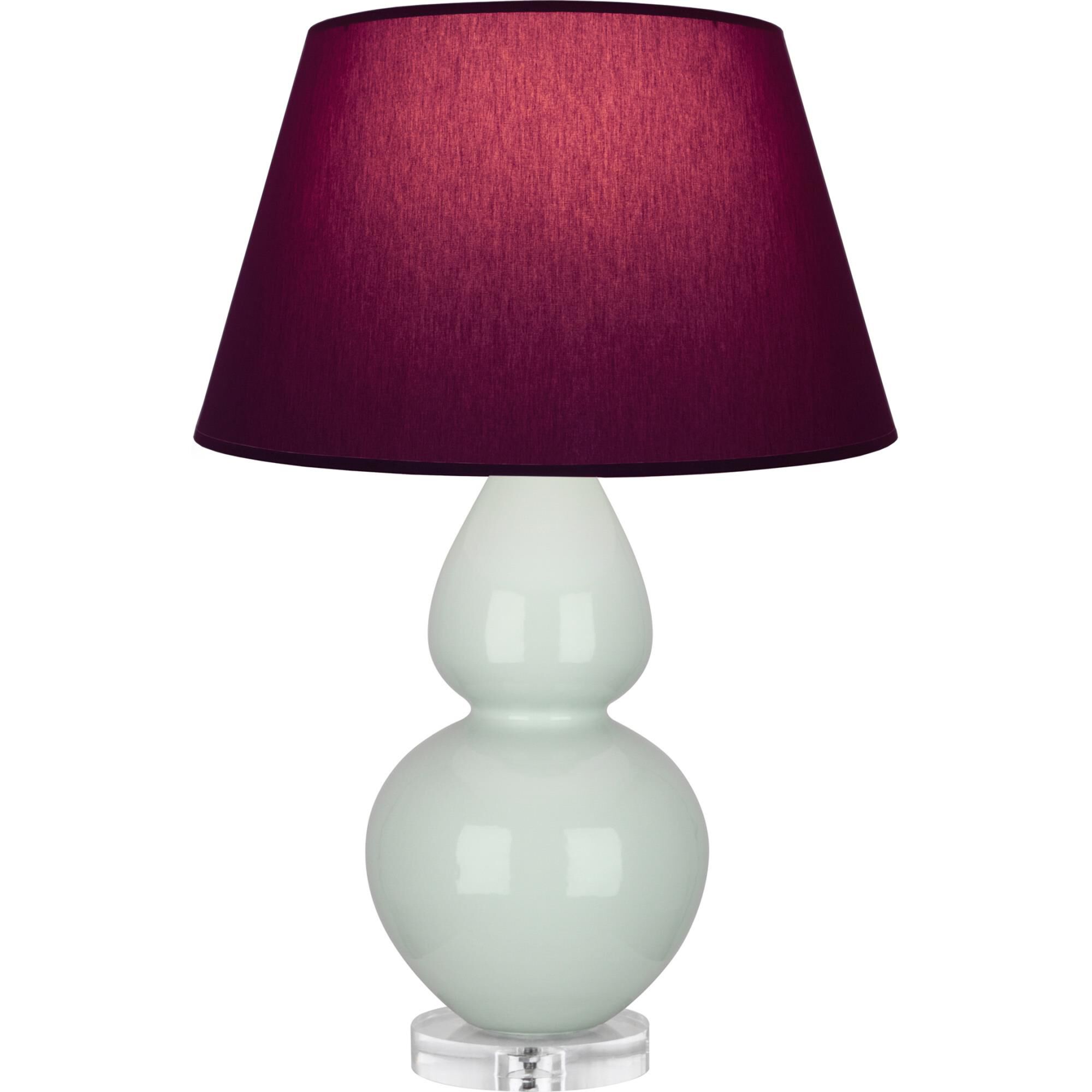 Shown in Celadon finish and Plum and Lavender shade and Lucite accent