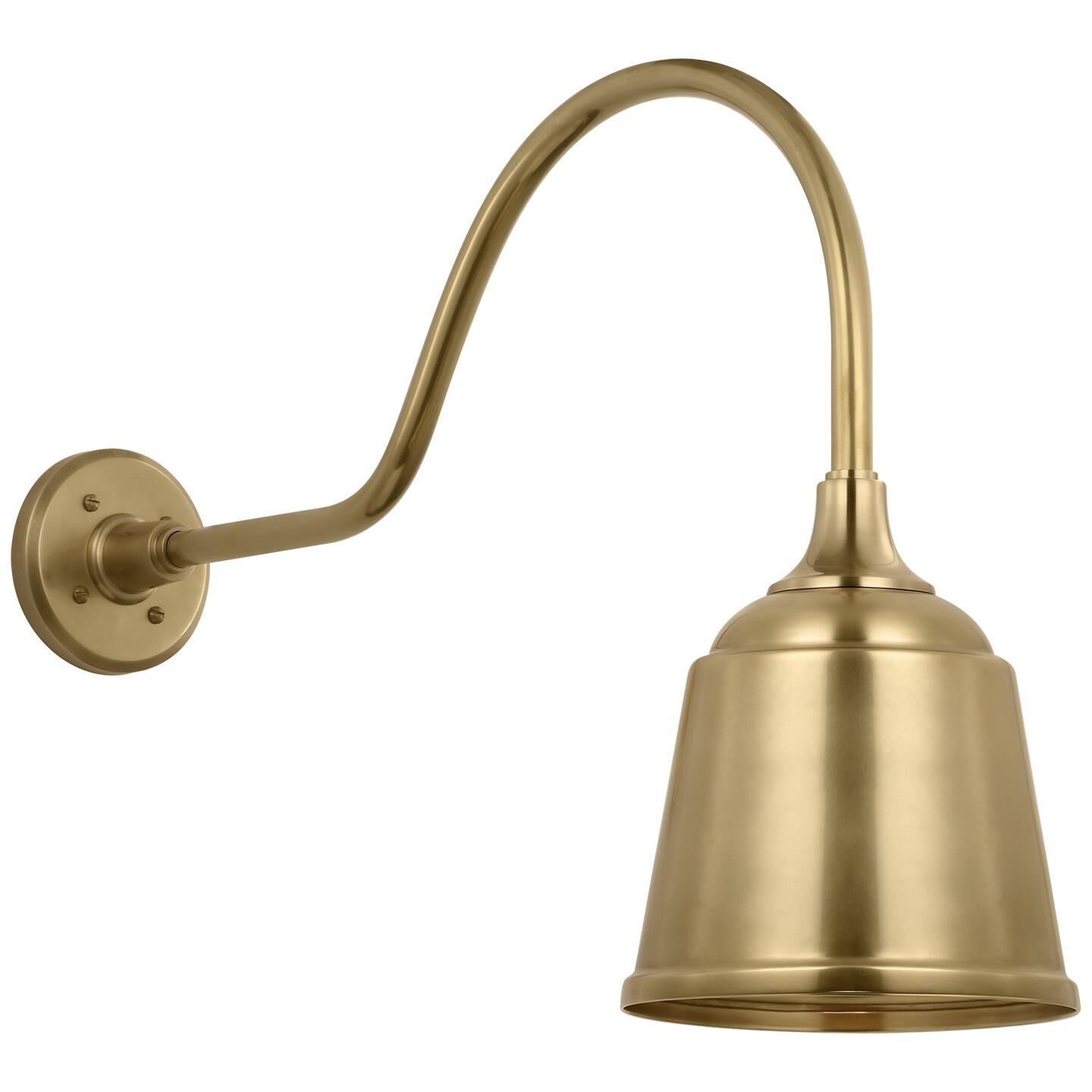 Shown in Hand-Rubbed Antique Brass finish and Gold shade