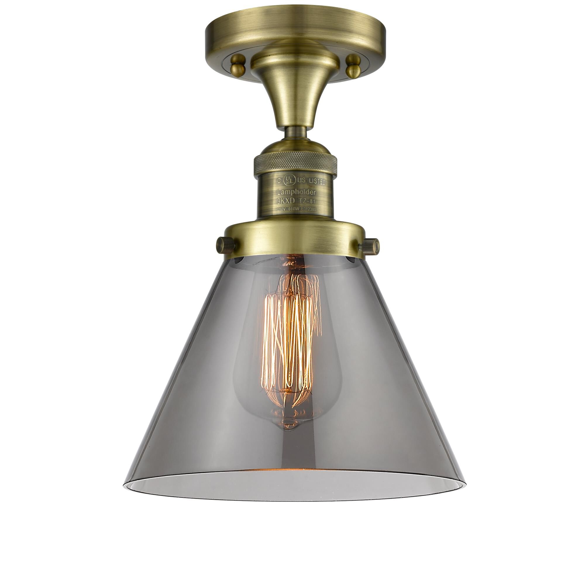 Bruno Marashlian Large Cone 7 Inch 1 Light Semi Flush Mount by Innovations Lighting