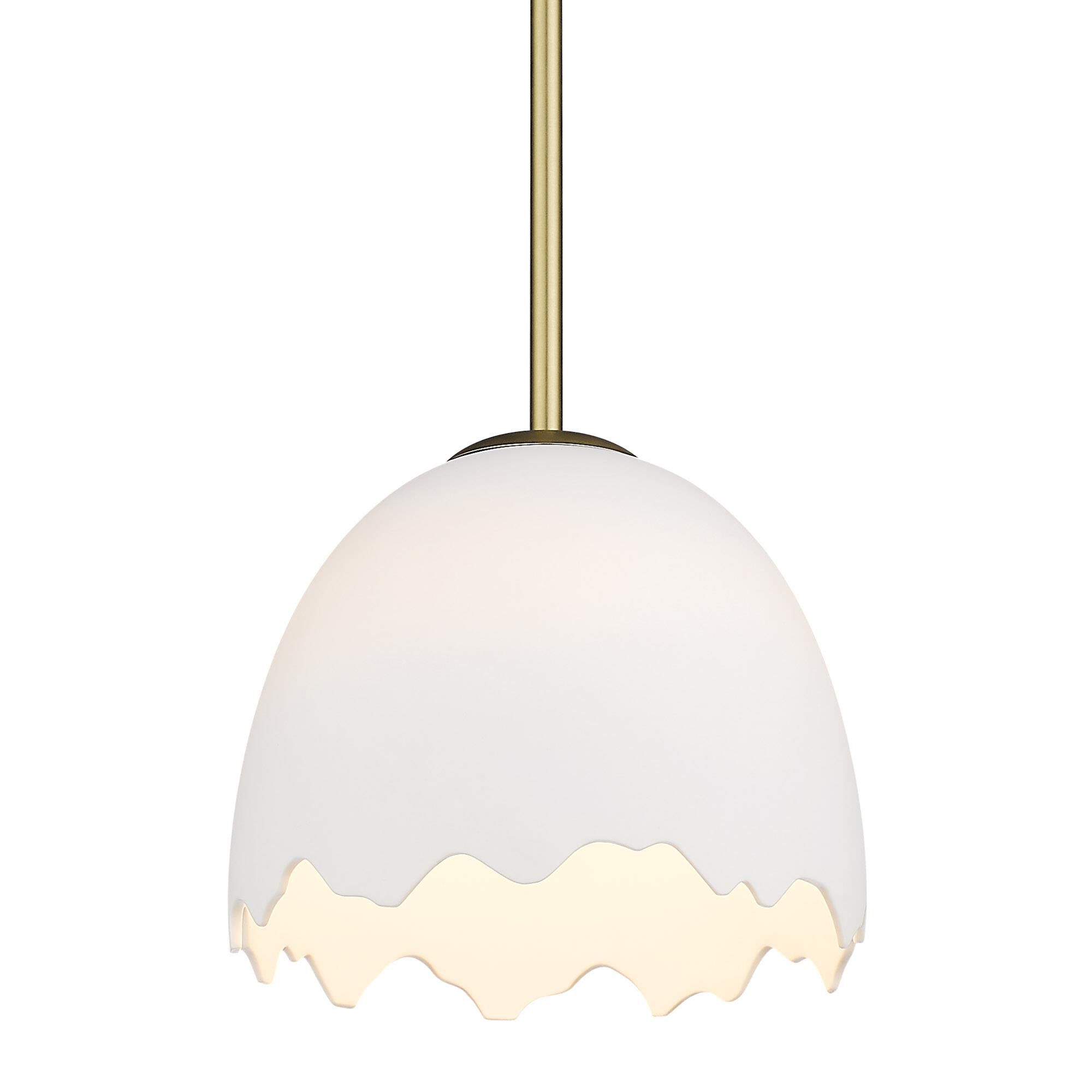 Shown in Brushed Champagne Bronze finish and Porcelain shade