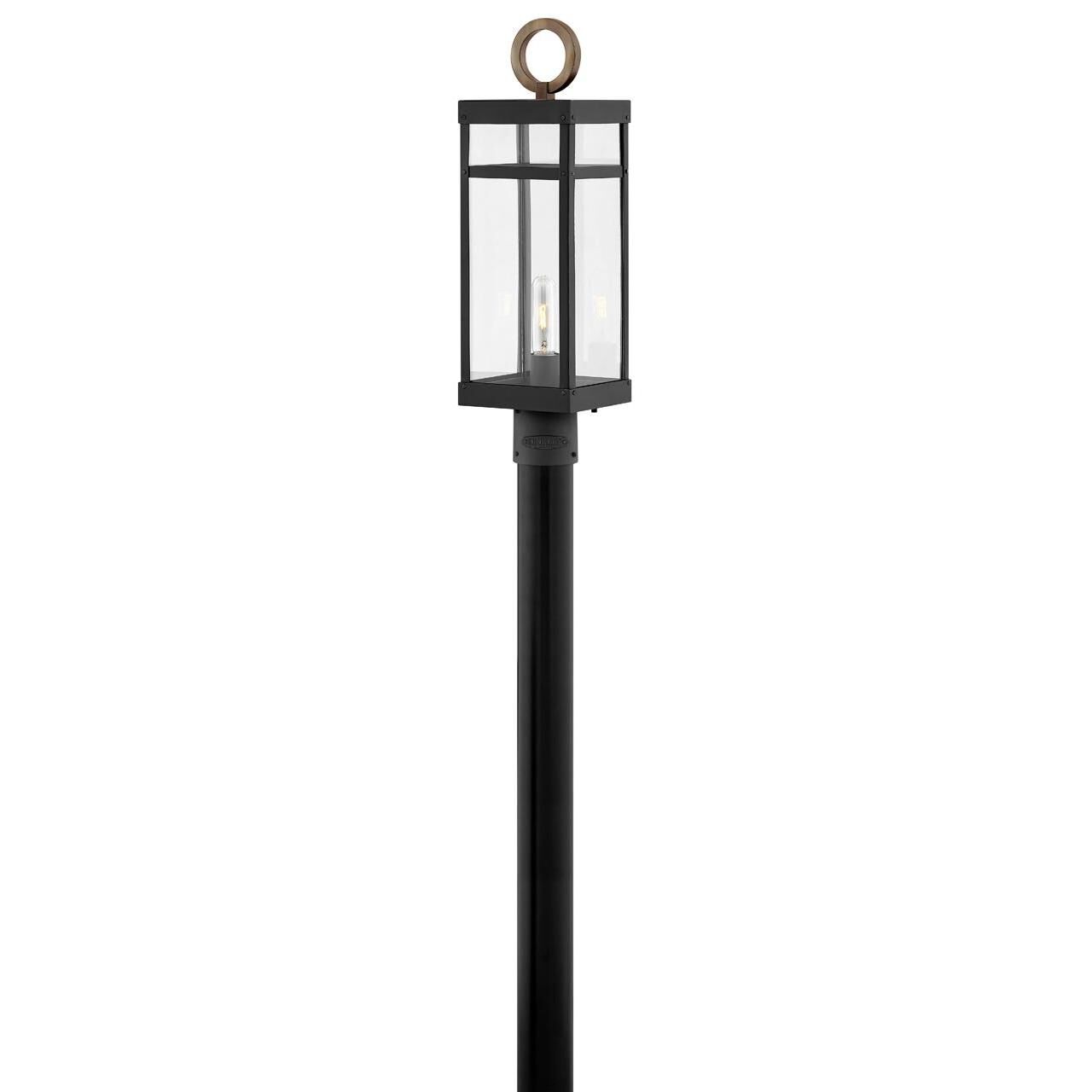 Shown in Black with Burnished Bronze Accents finish and Clear glass and 120 Volt accent
