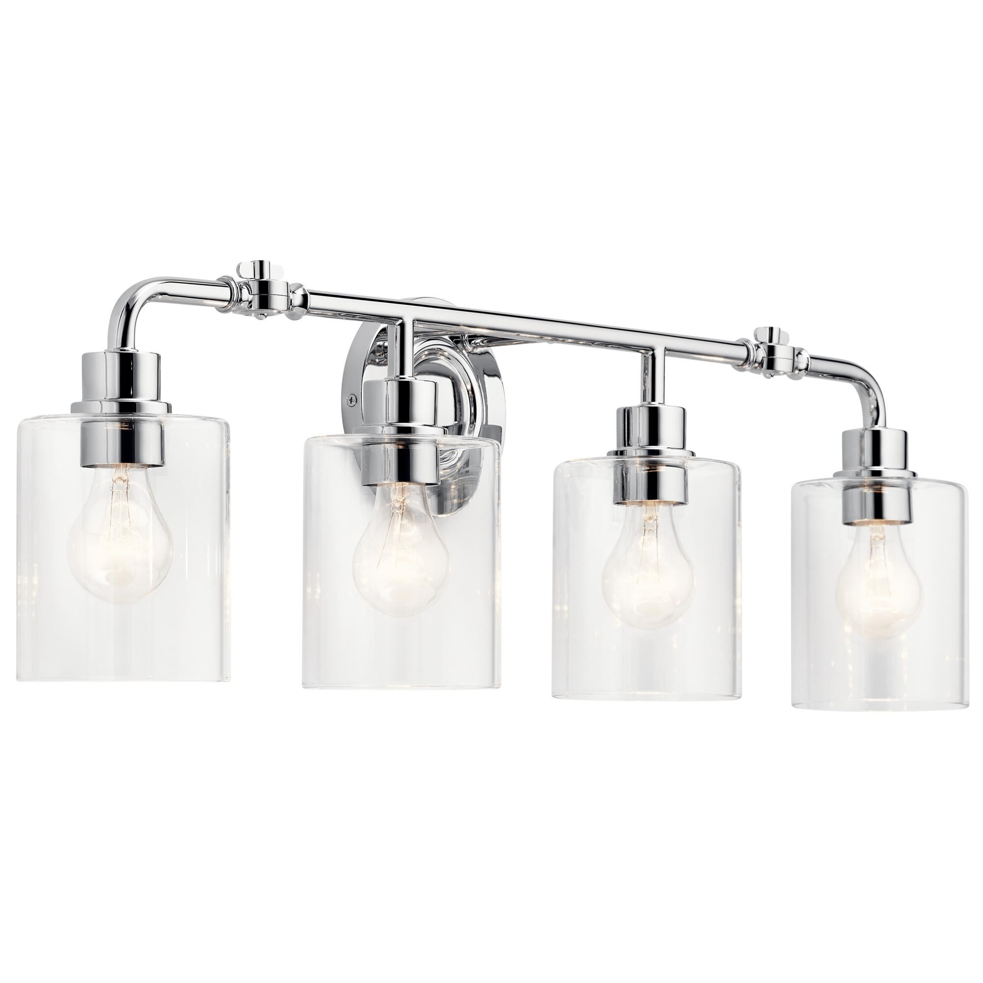 Shown in Chrome finish and Clear glass