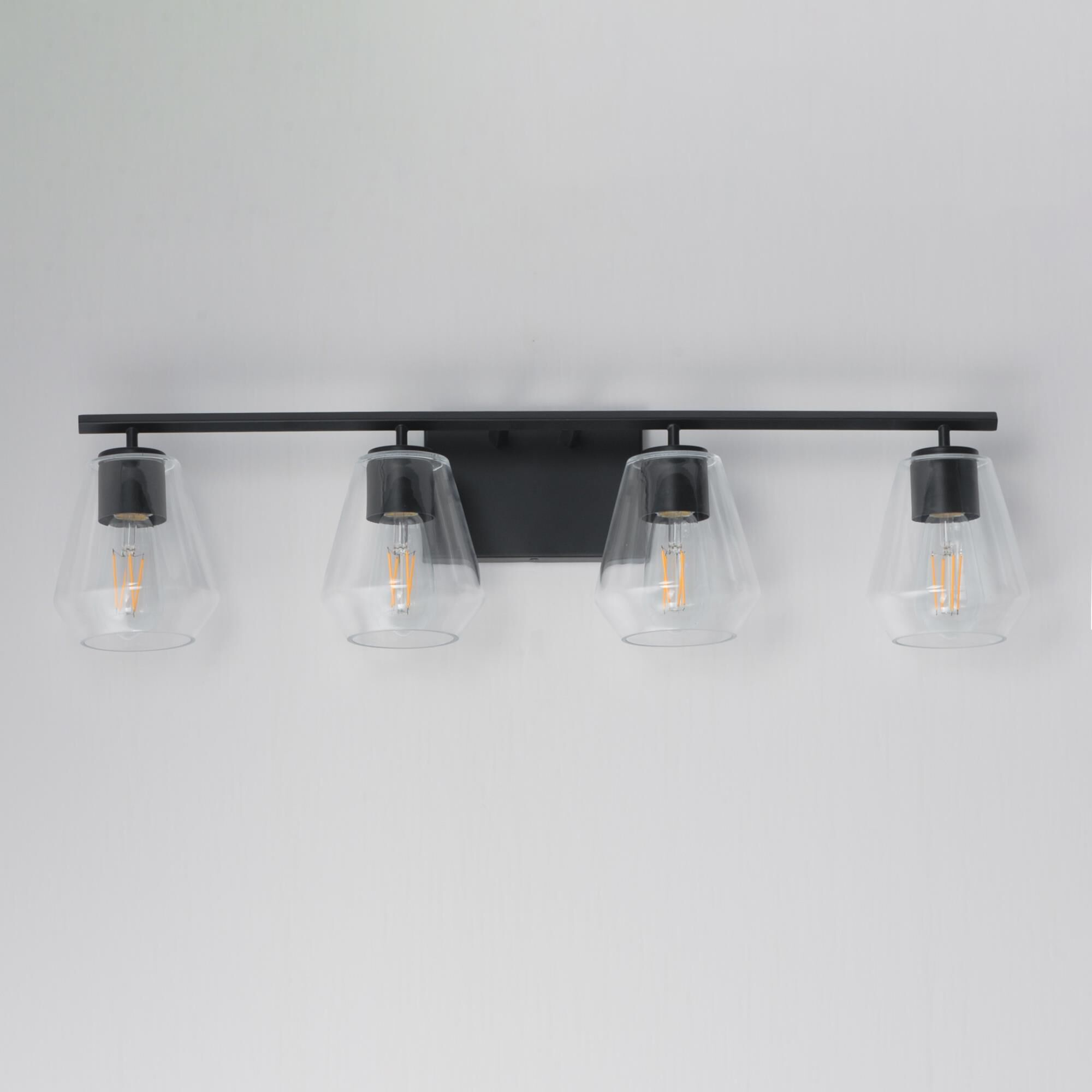 Shown in Black finish and Clear glass