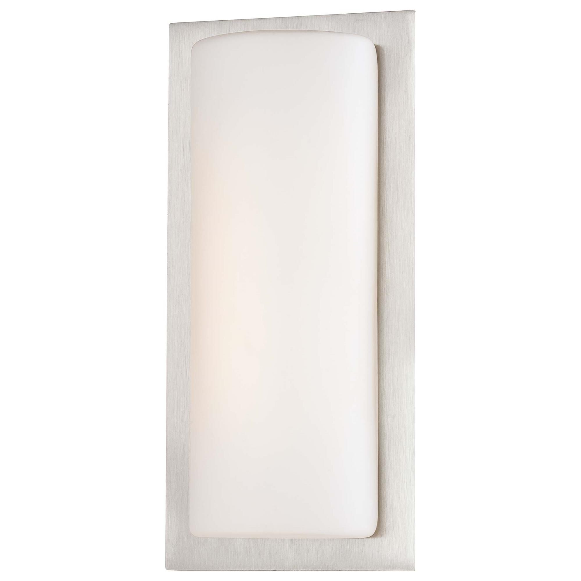 Shown in Brushed Stainless Steel finish and Etched Opal glass