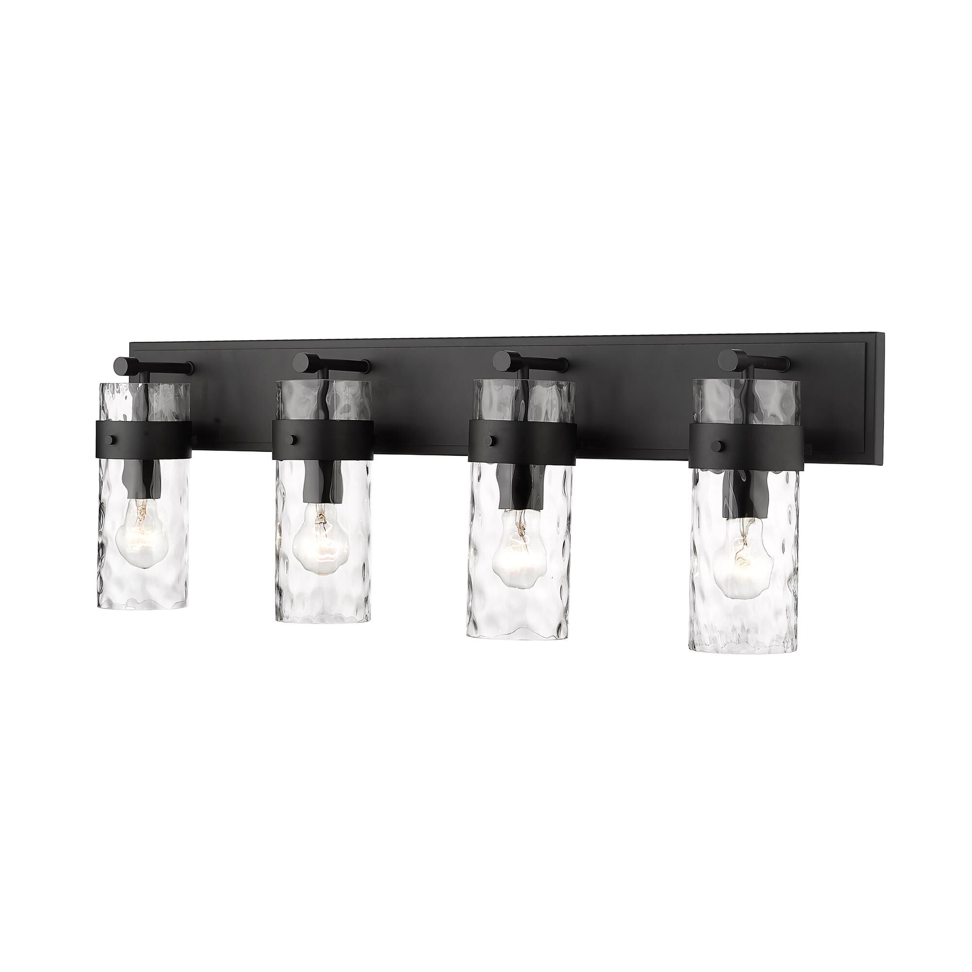 Shown in Matte Black finish and Glass shade