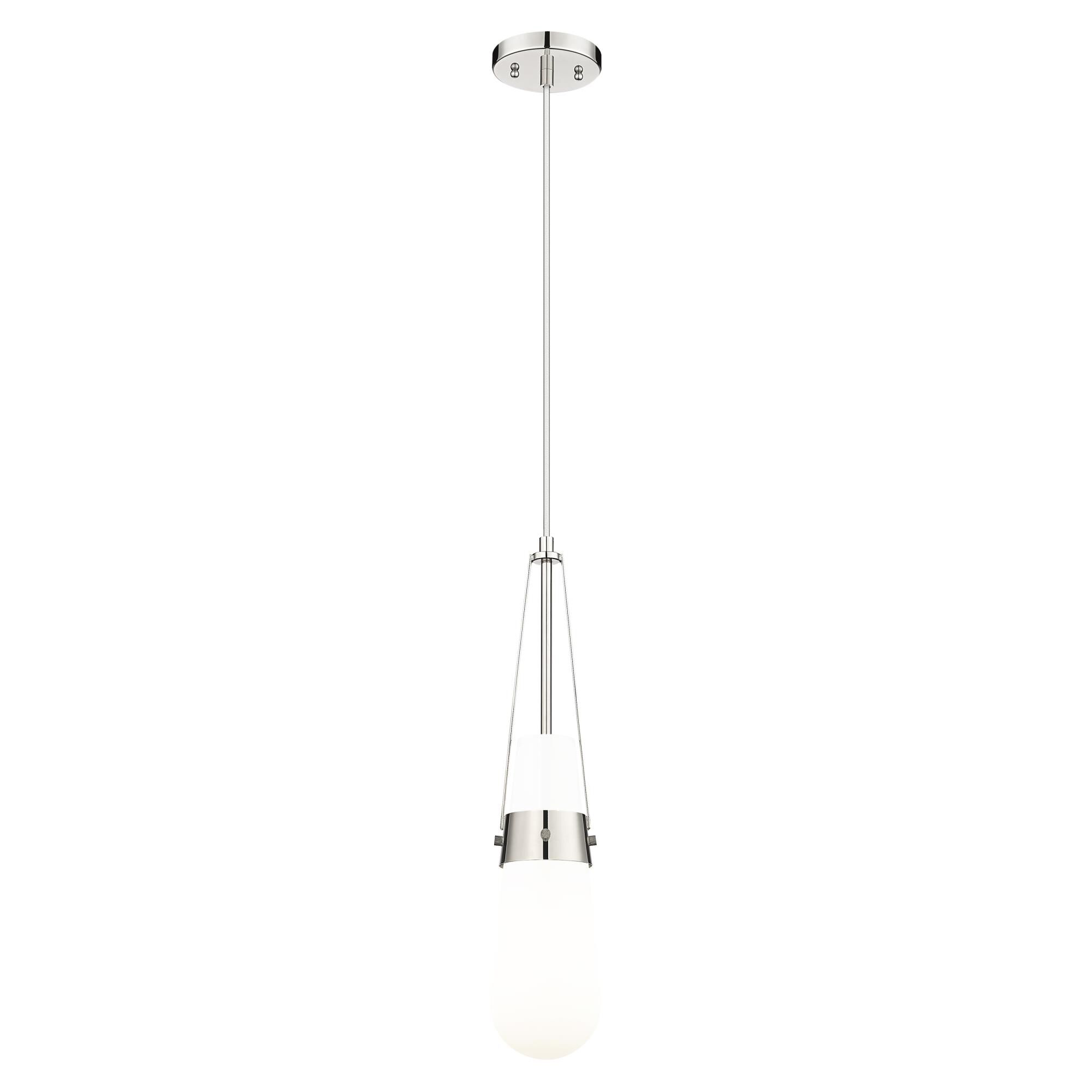 Shown in Polished Nickel finish and Glossy White glass