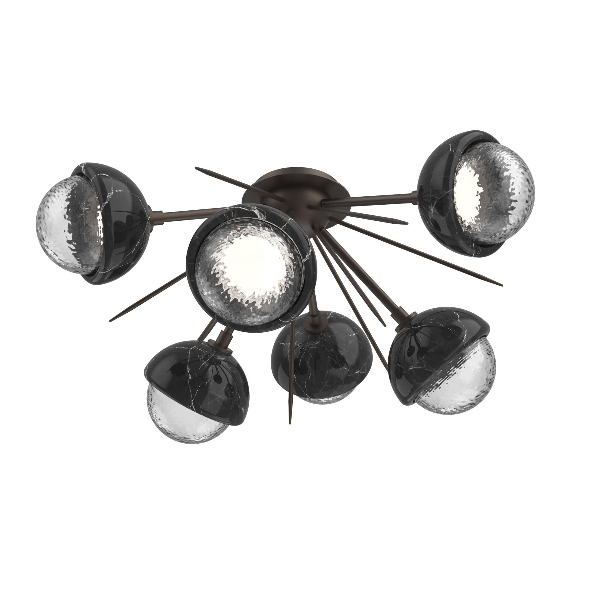 Shown in Flat Bronze finish and Clear glass and Black Marble accent
