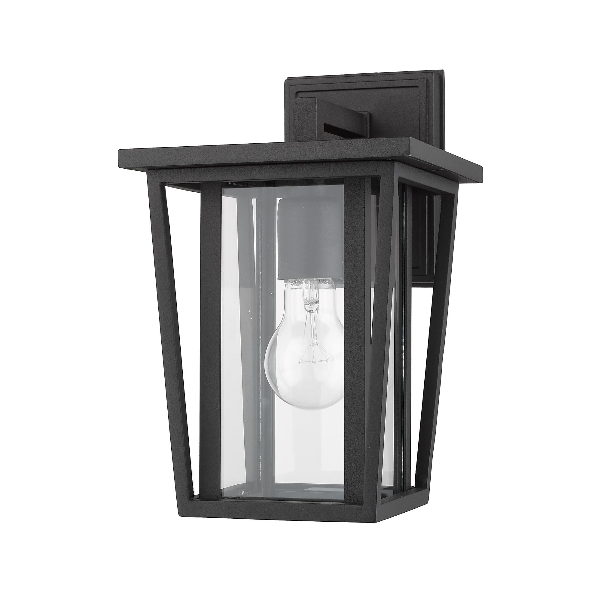 Shown in Black finish and Glass shade