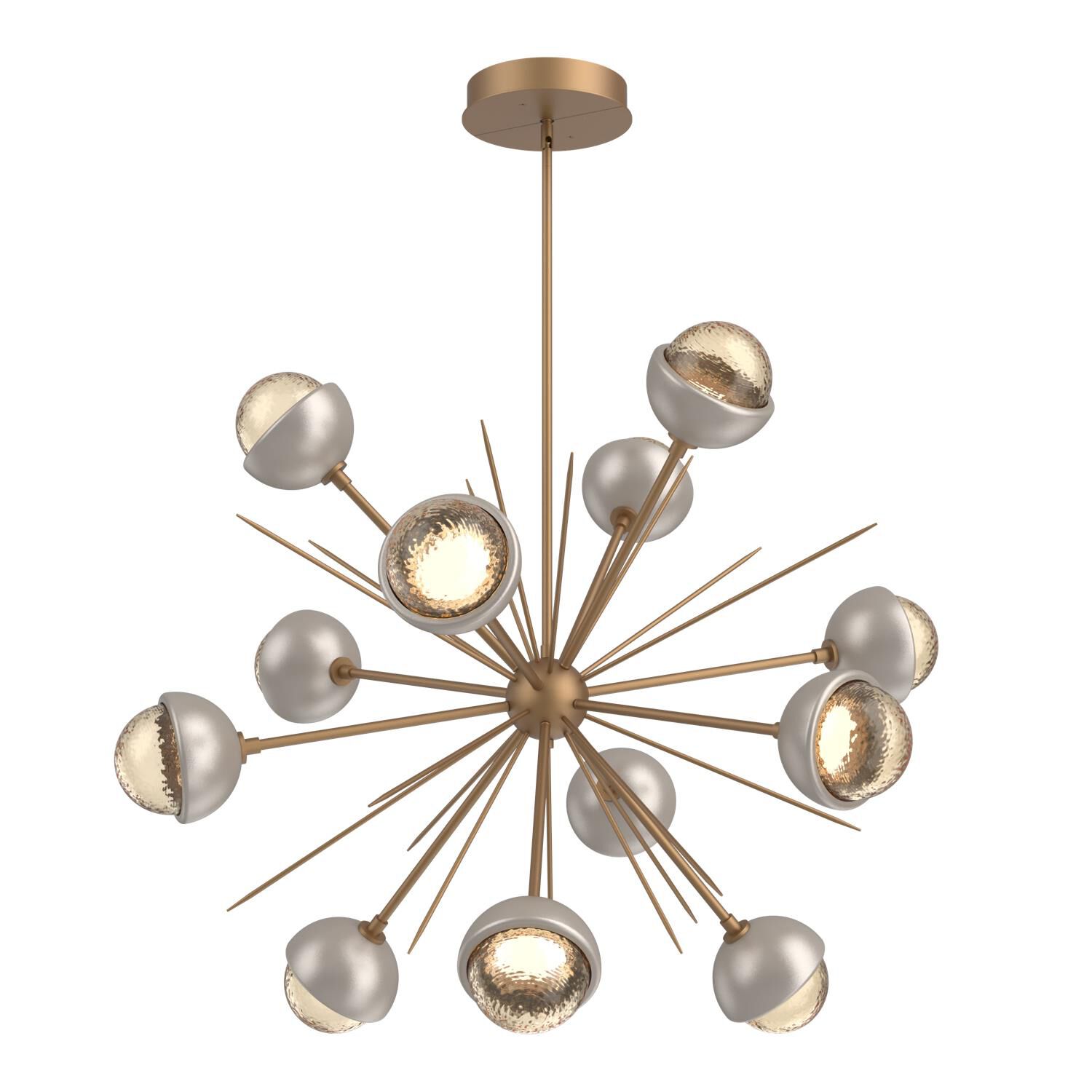 Shown in Novel Brass finish and Amber glass and Beige Silver accent