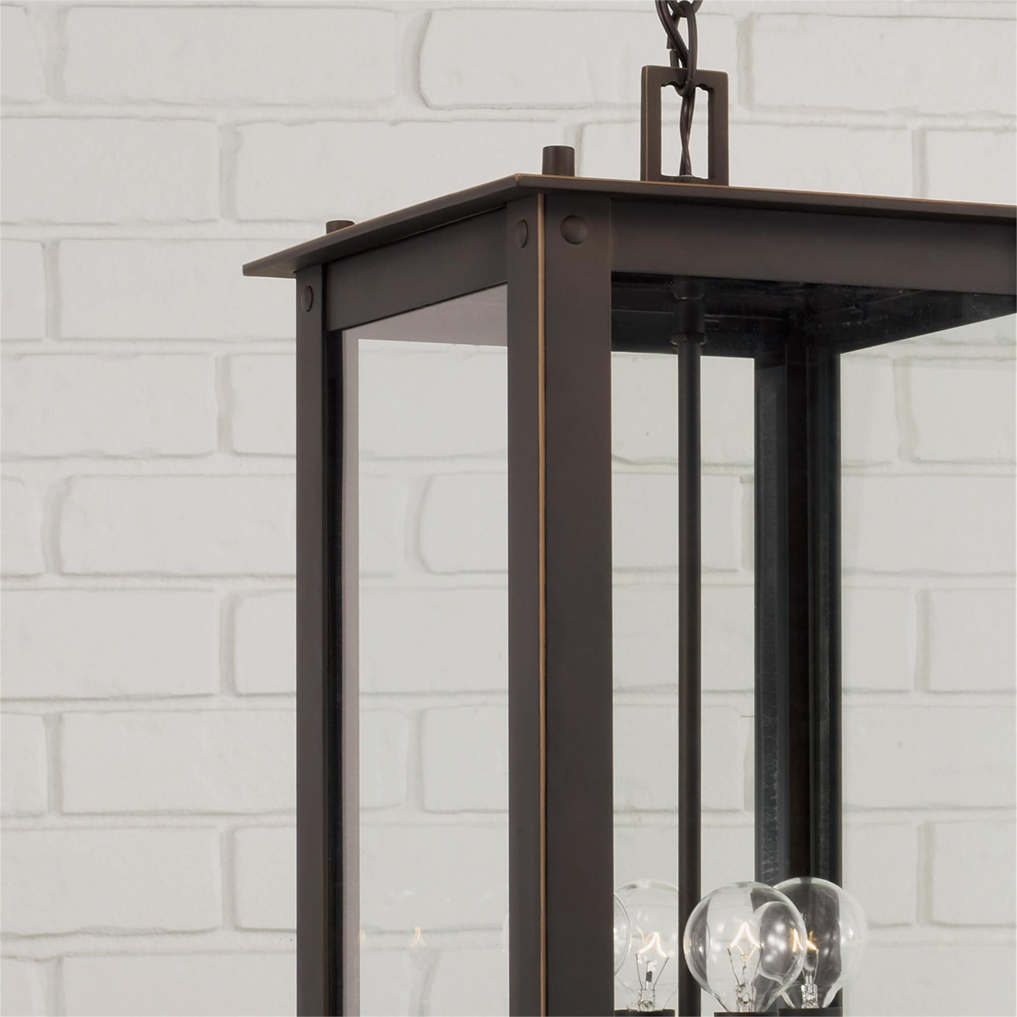 Shown in Oiled Bronze finish and Clear glass