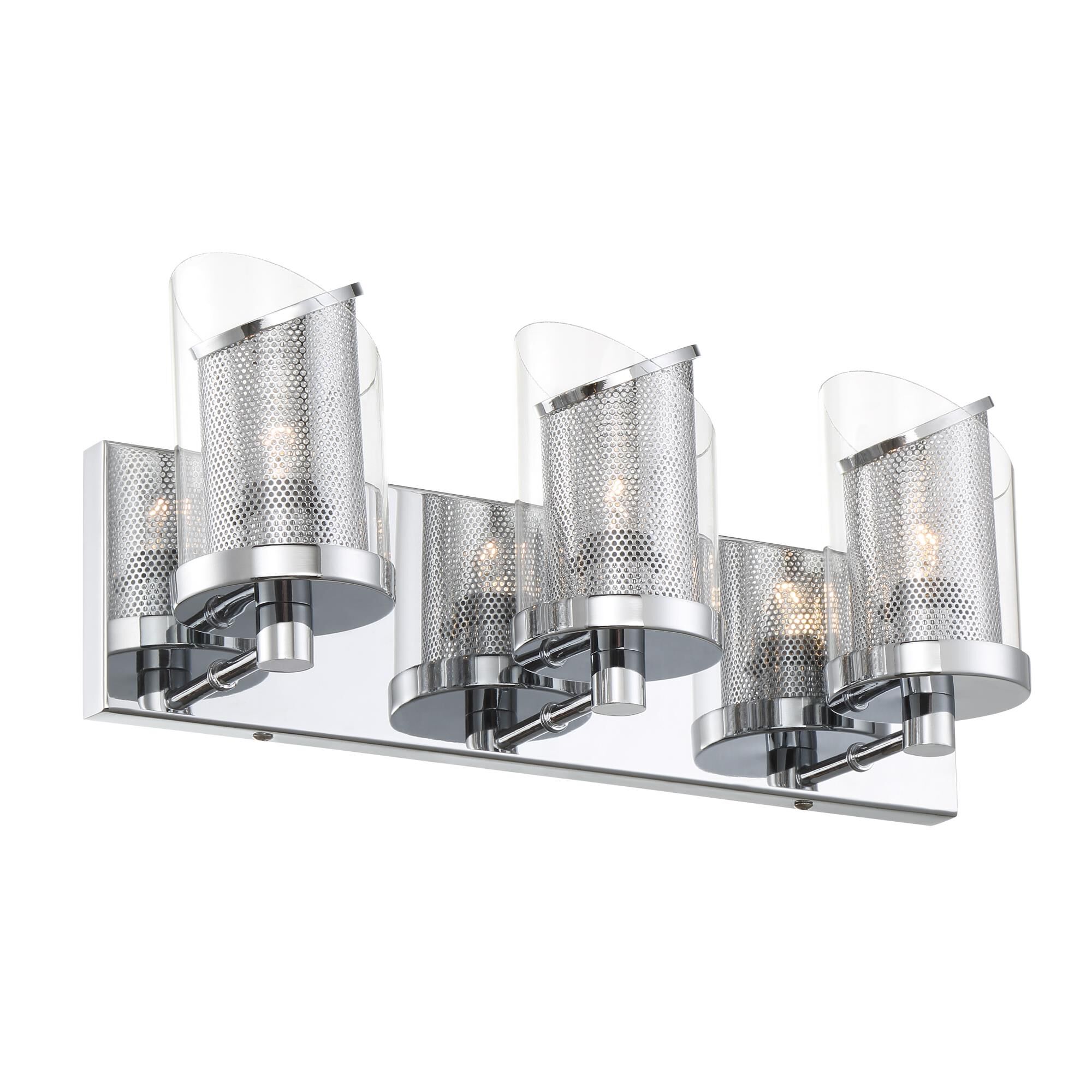 Shown in Chrome finish and Clear glass