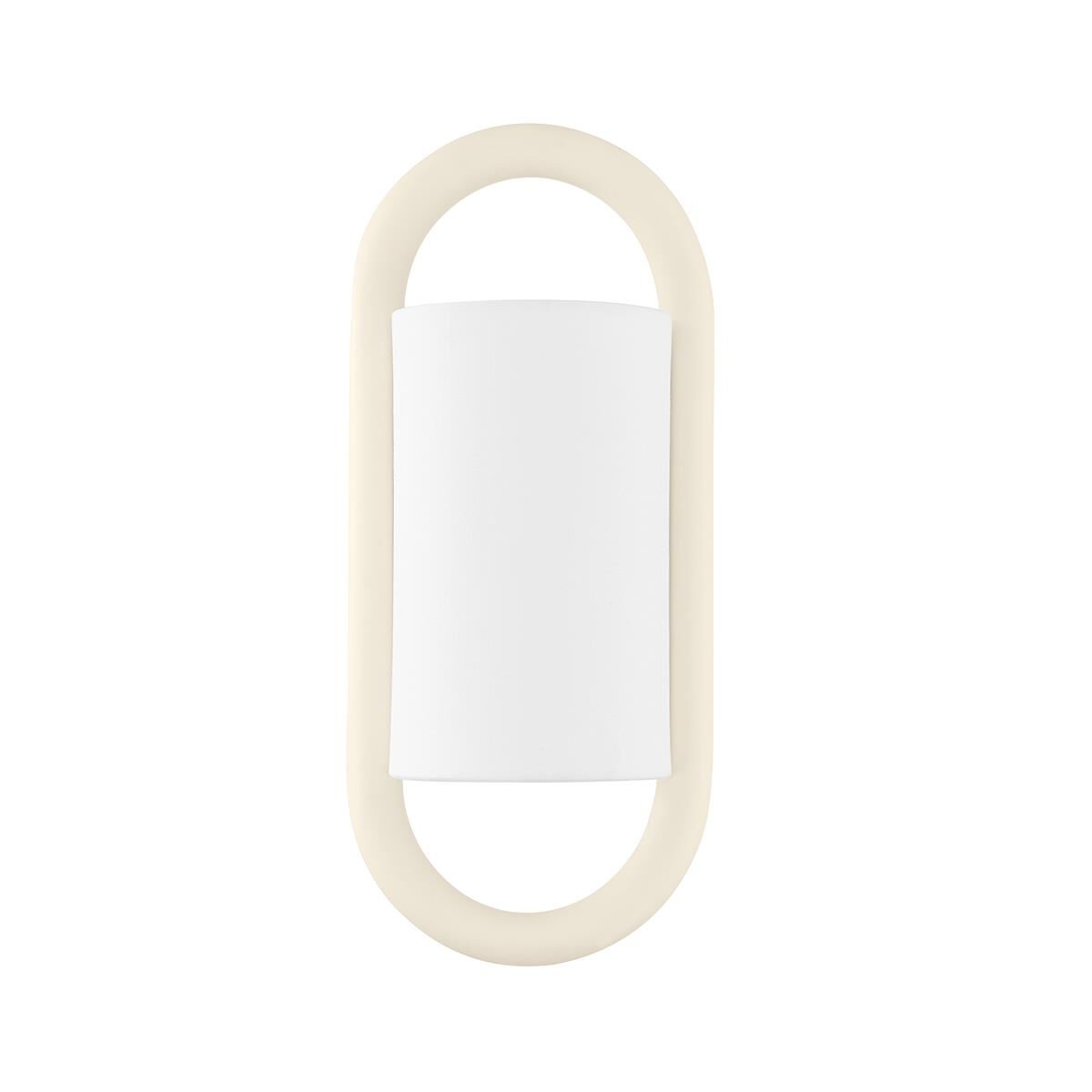 Shown in Textured Cream finish and White Belgian Linen shade