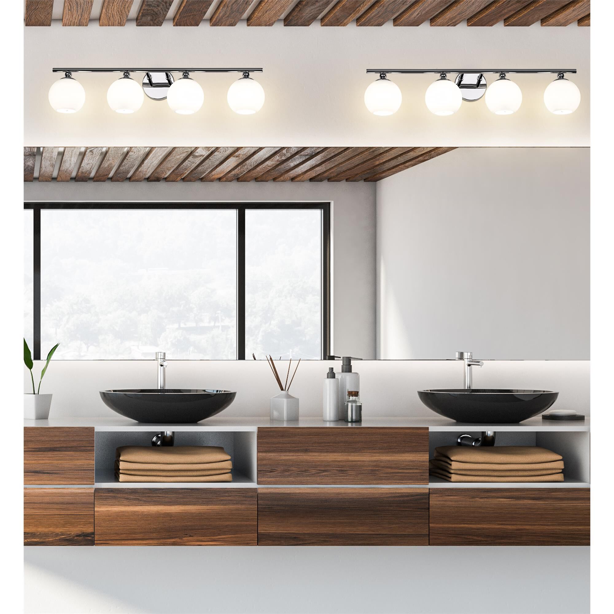 Shown in Chrome finish and Opal Etched glass