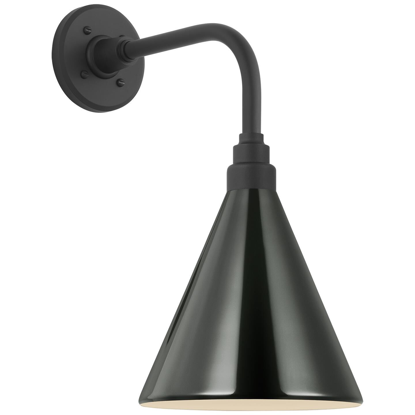 Shown in Matte Black finish and Green Conical Savannah shade