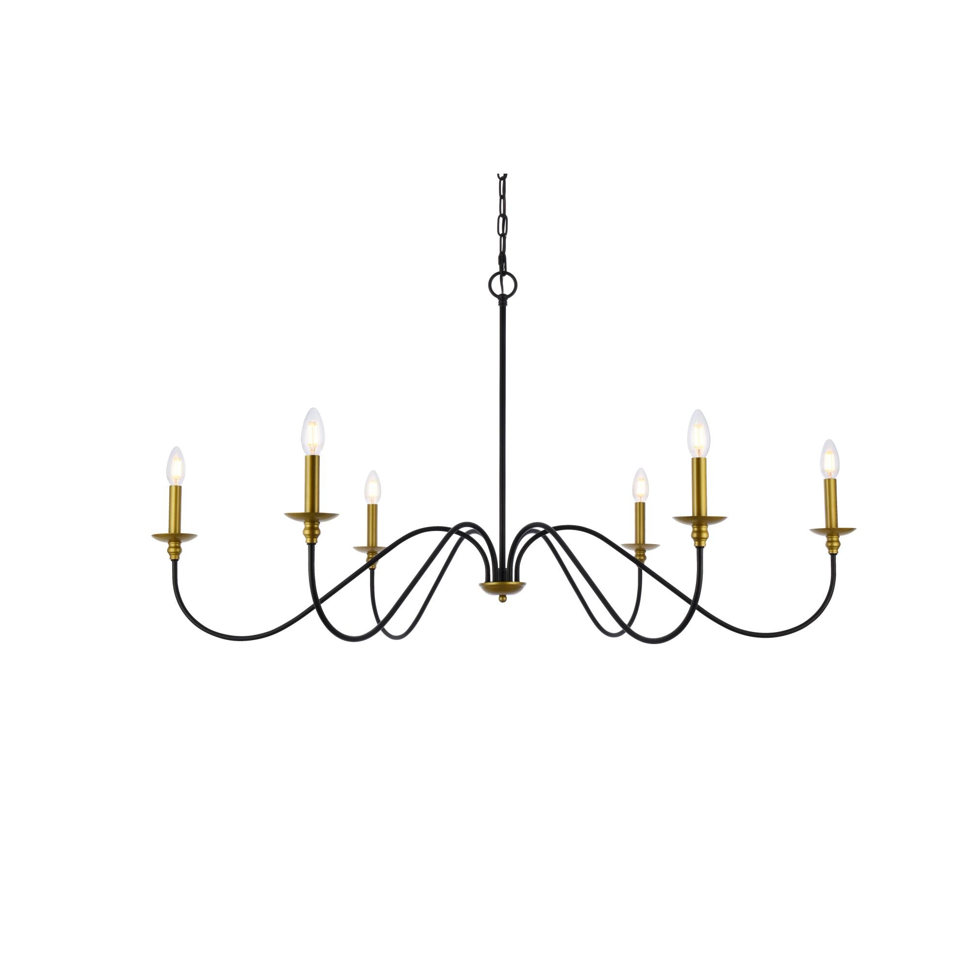 Rohan 48 Inch 6 Light Chandelier by Elegant Lighting