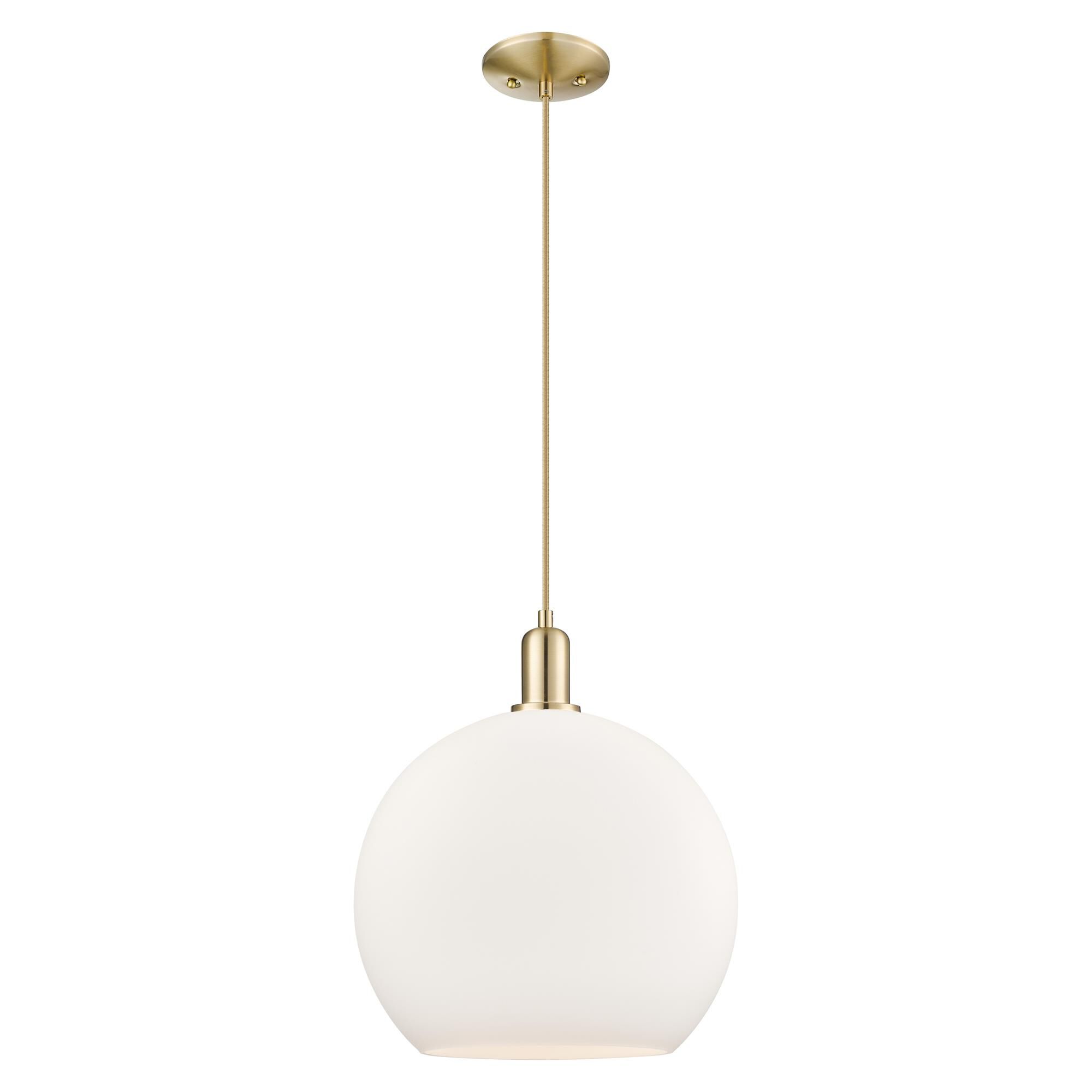 Shown in Champagne Bronze finish and Matte White glass