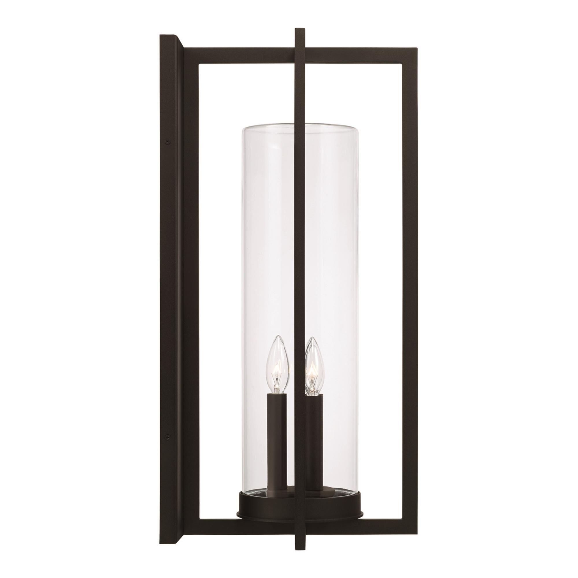 Shown in Black finish and Clear glass