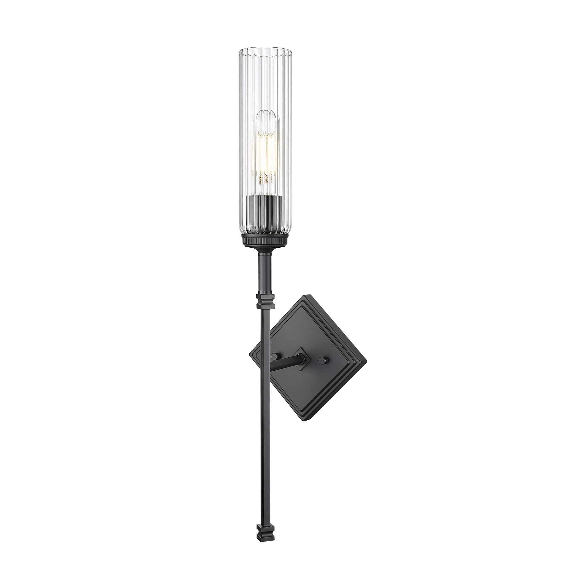 Shown in Matte Black finish and Clear glass