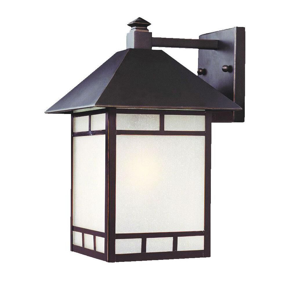 Shown in Architectural Bronze finish and Frosted glass and Frosted Glass Panes shade