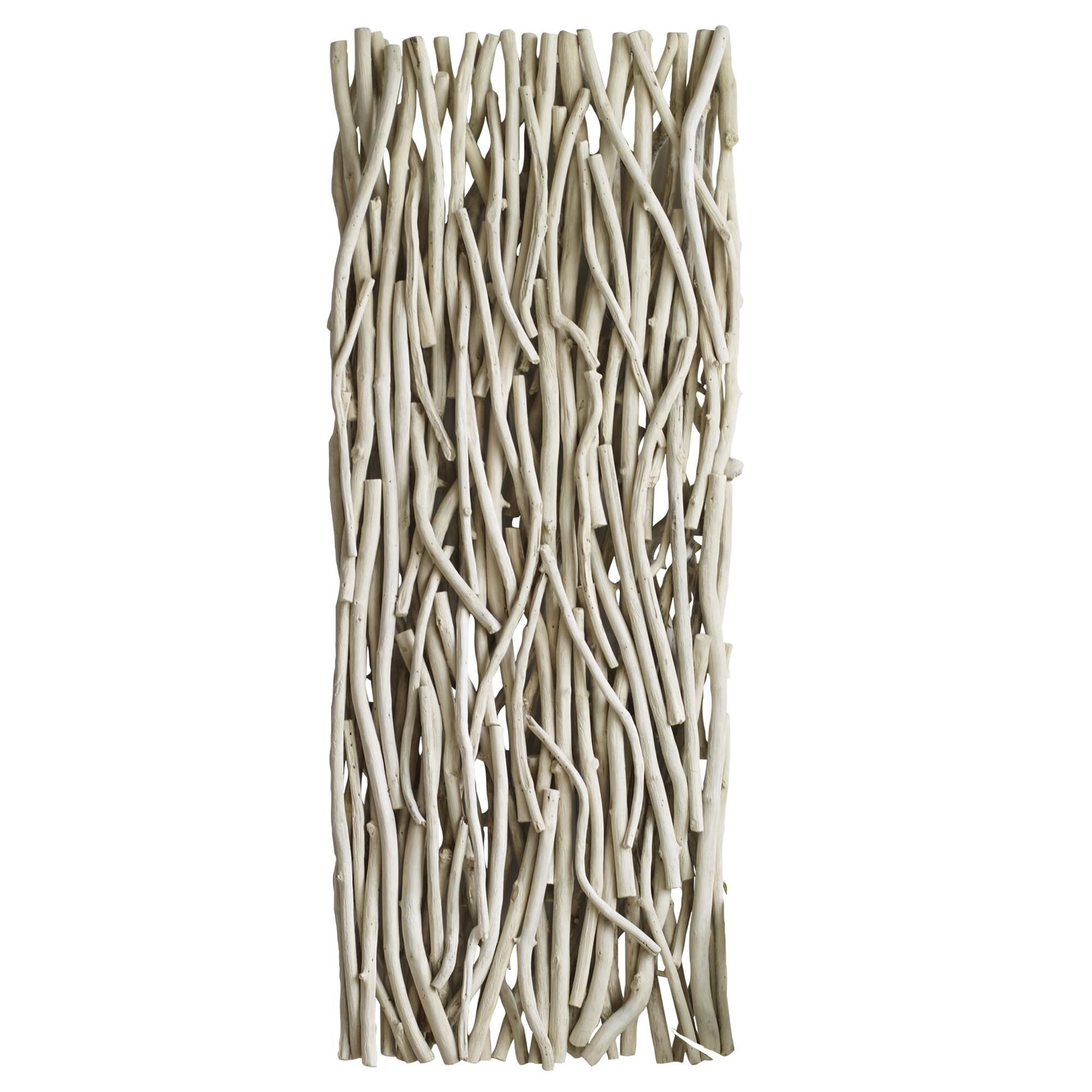 Shown in This Oversized Wood Wall Panel Is Artfully Created From Teak Branches In A Refreshing Bleached Finis finish