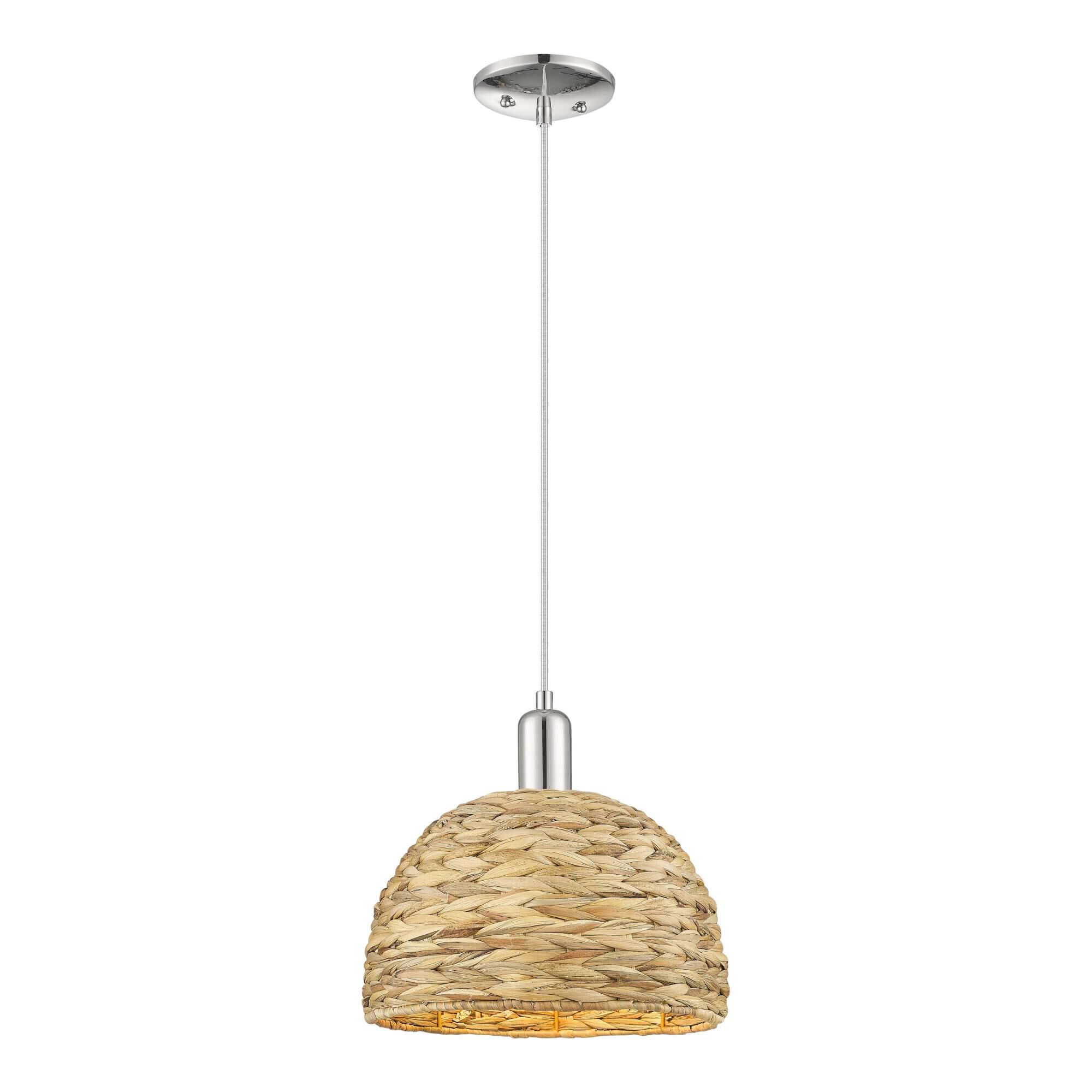 Bruno Marashlian Woven Rattan 12 Inch Mini Pendant by Innovations Lighting