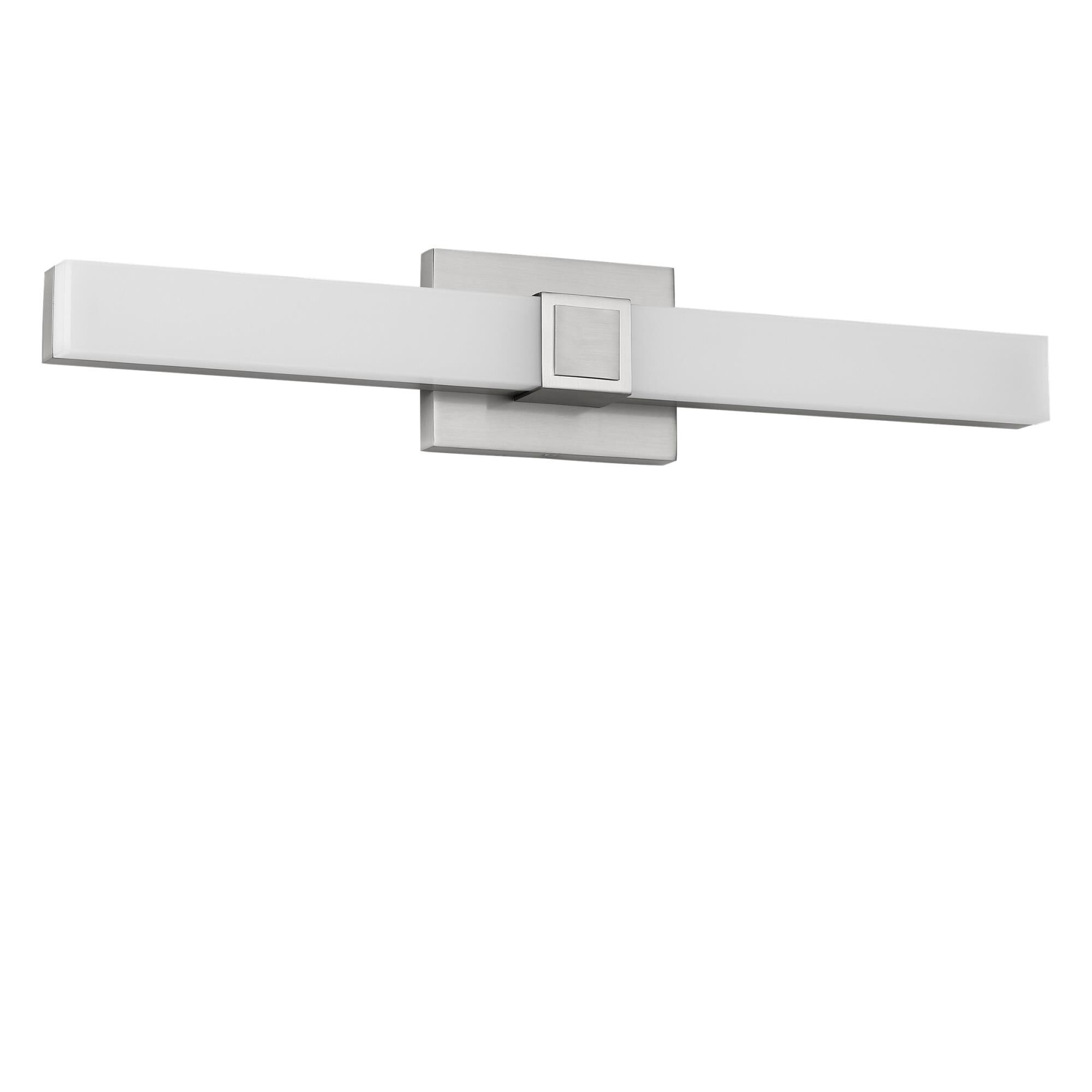 Shown in Brushed Nickel finish and White Acrylic shade