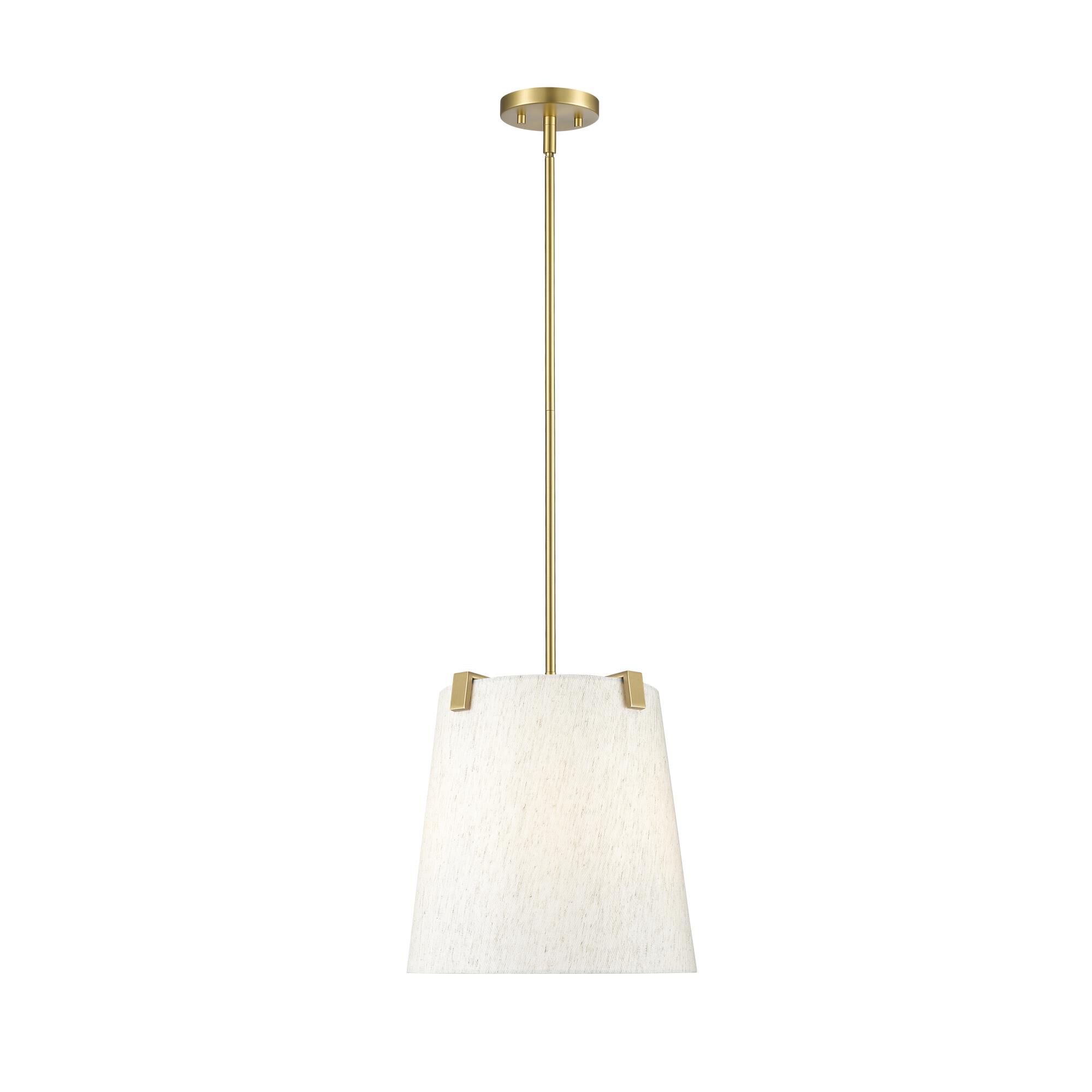 Shown in Modern Gold finish and Cream glass and Cream shade