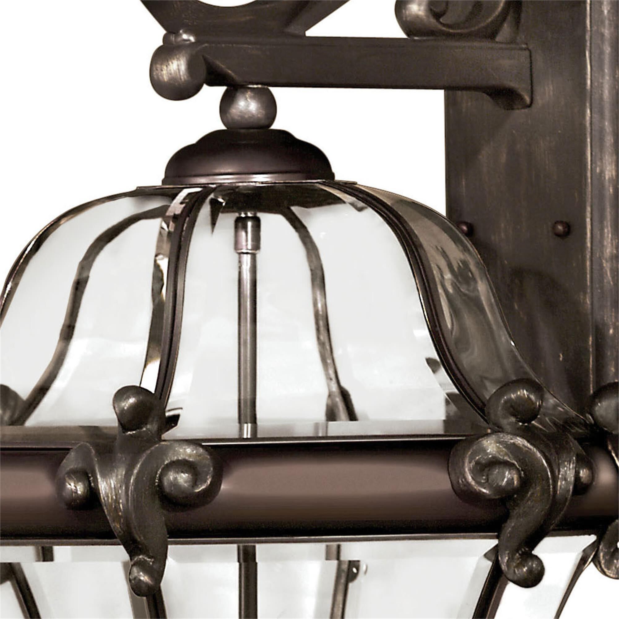 Shown in Copper Bronze finish and Clear, Bent, Beveled And Bound glass