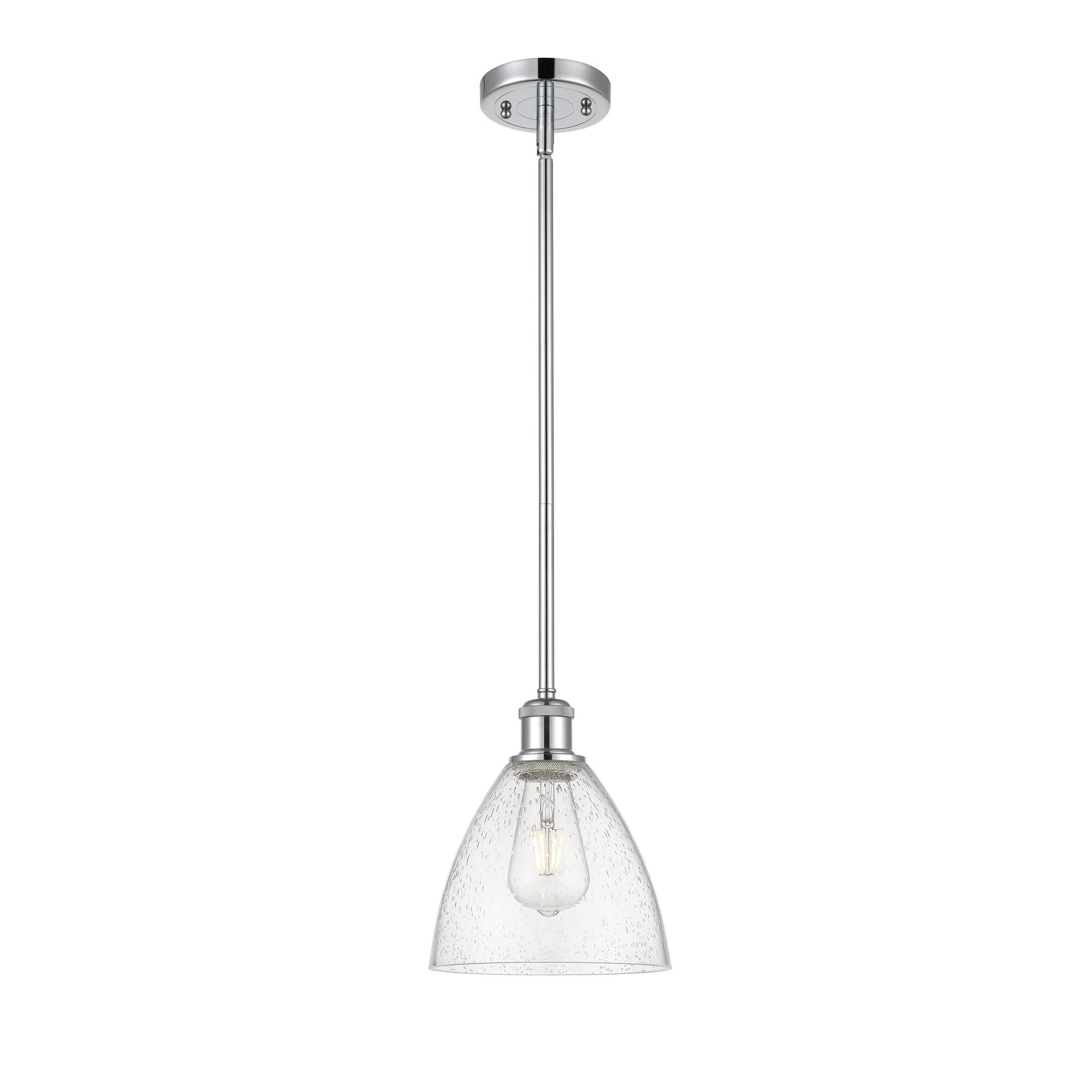 Shown in Polished Chrome finish and Seedy glass