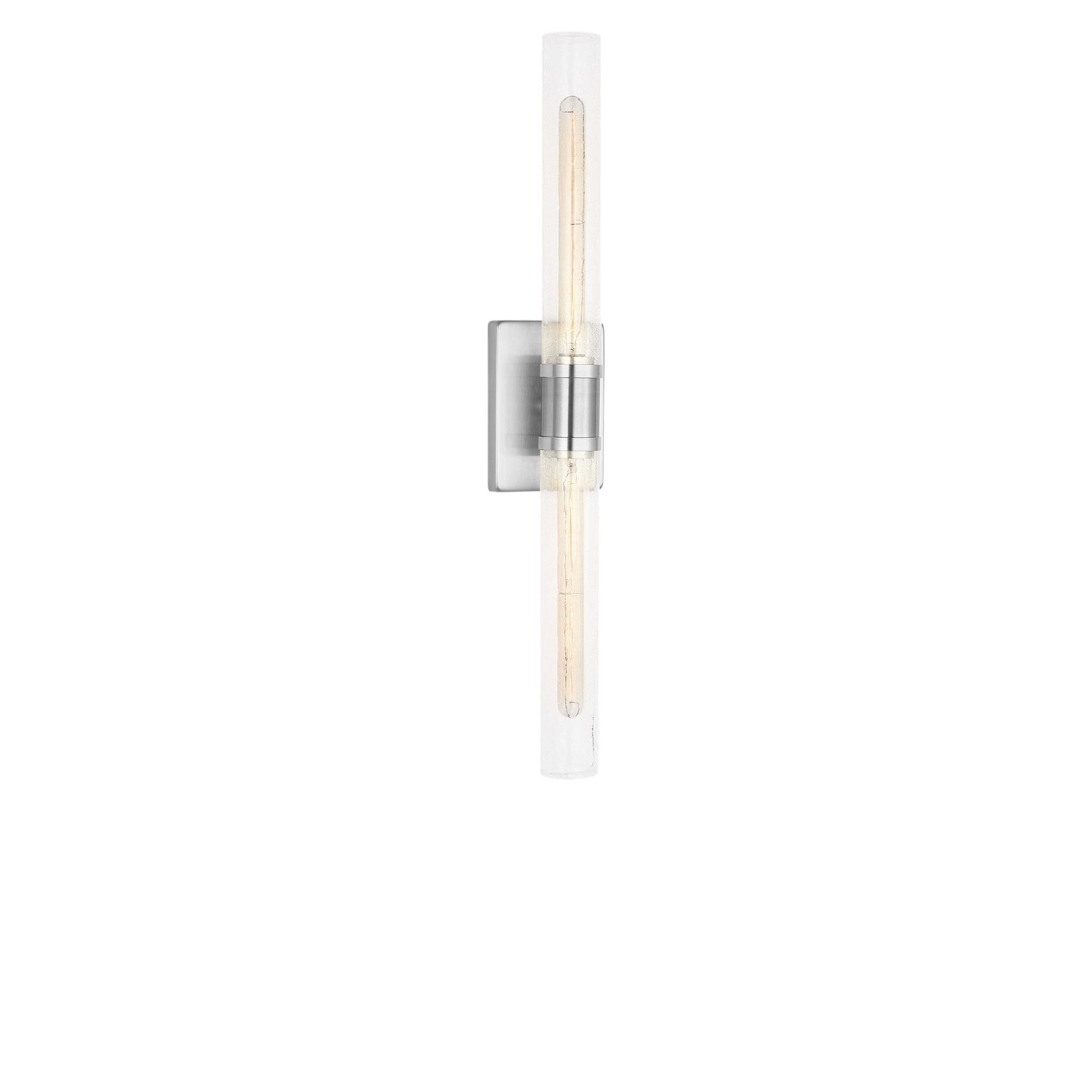 Shown in Brushed Nickel finish and Crackle glass