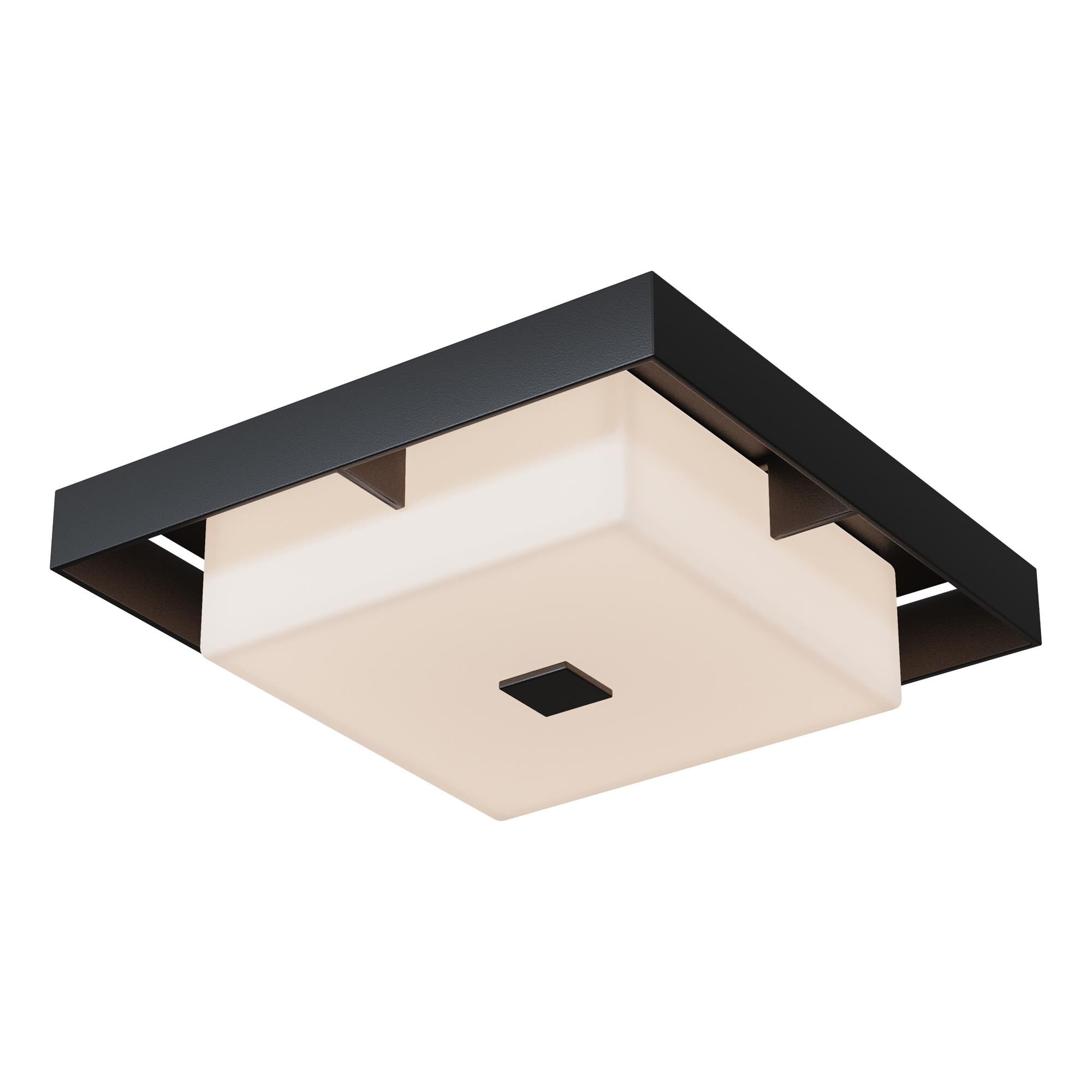 Shown in Coastal Black finish and Opal glass and Coastal Black accent