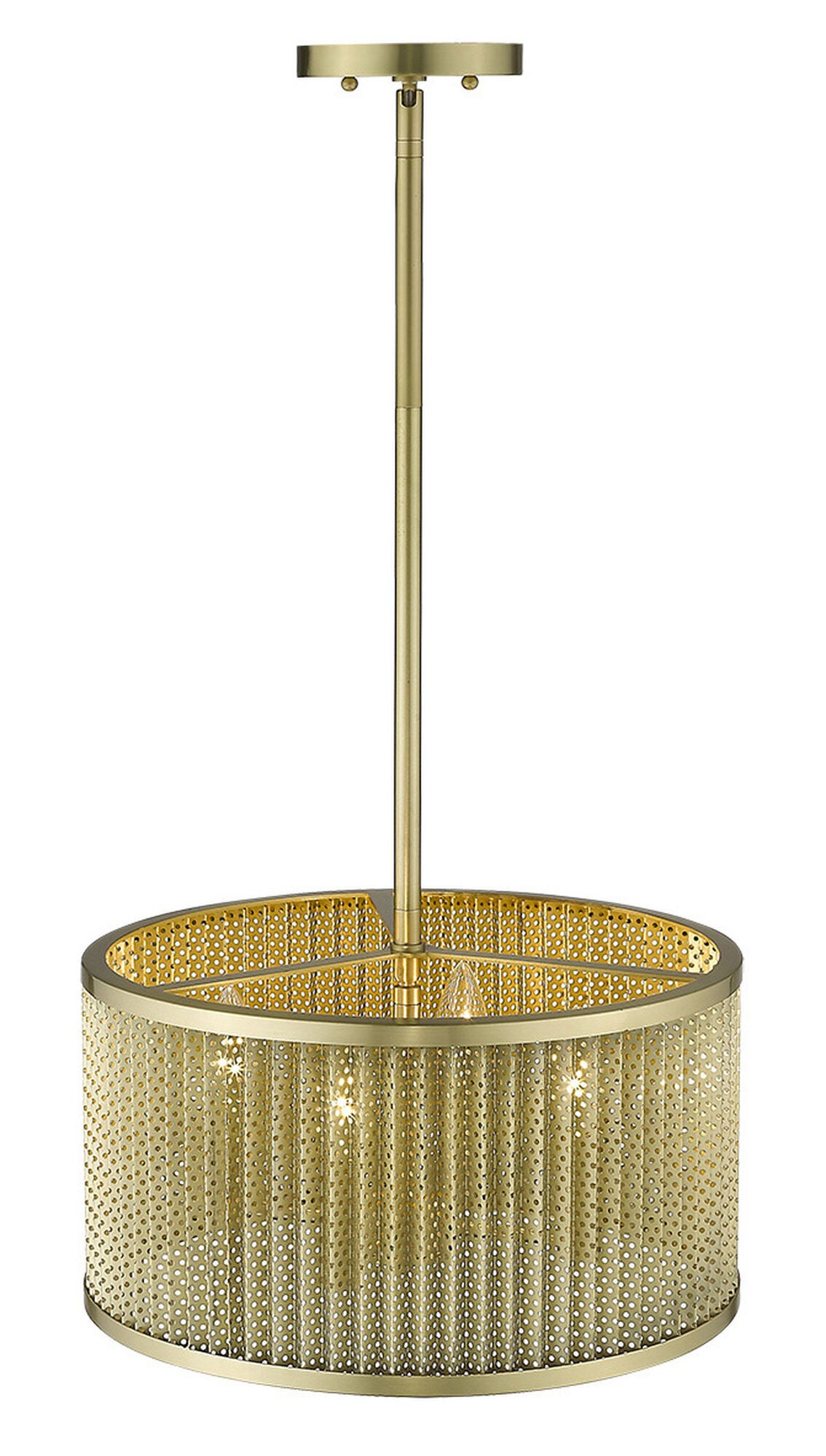 Shown in Gold finish and Gold glass and Gold Metal Drum Shaped s shade
