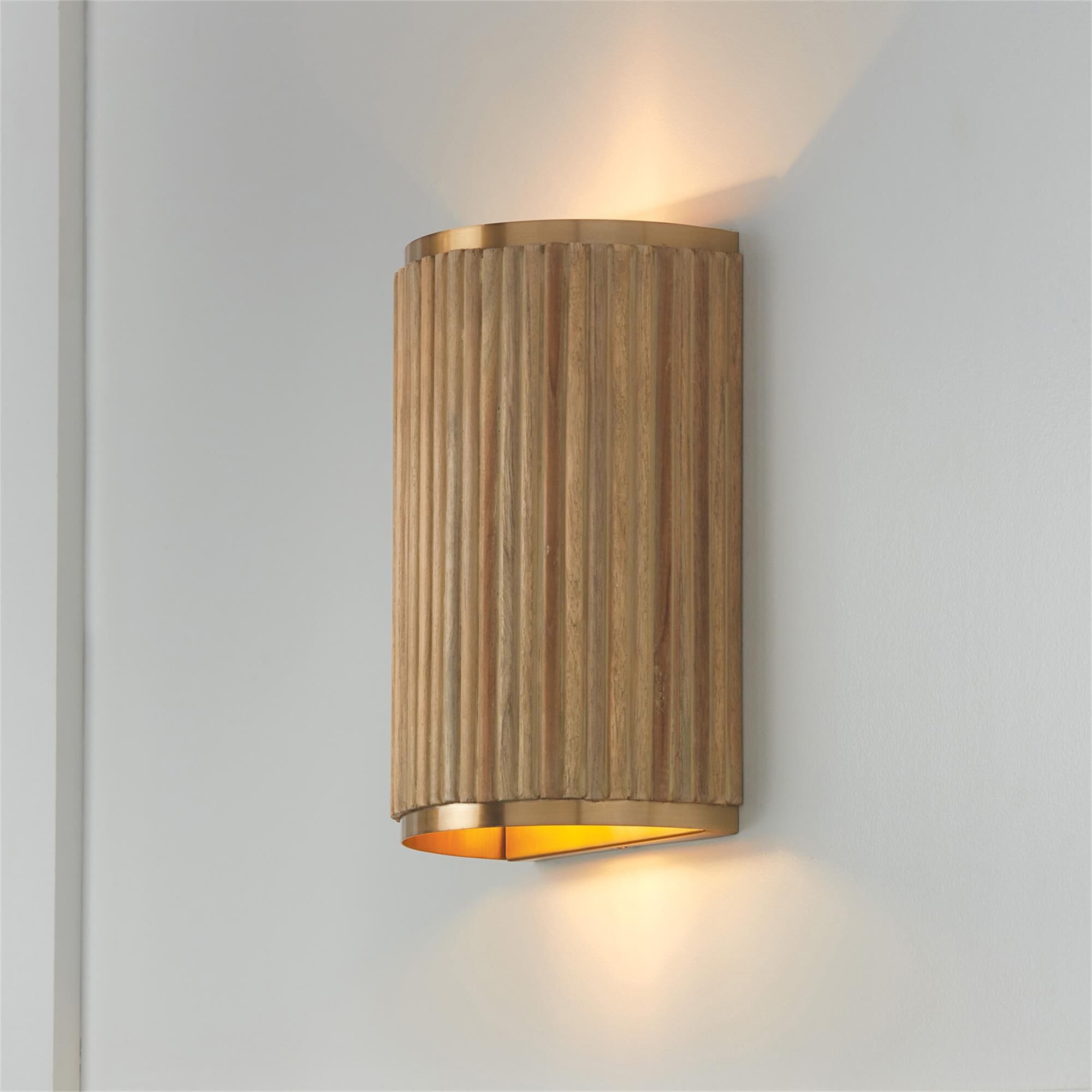 Shown in White Wash And Matte Brass finish