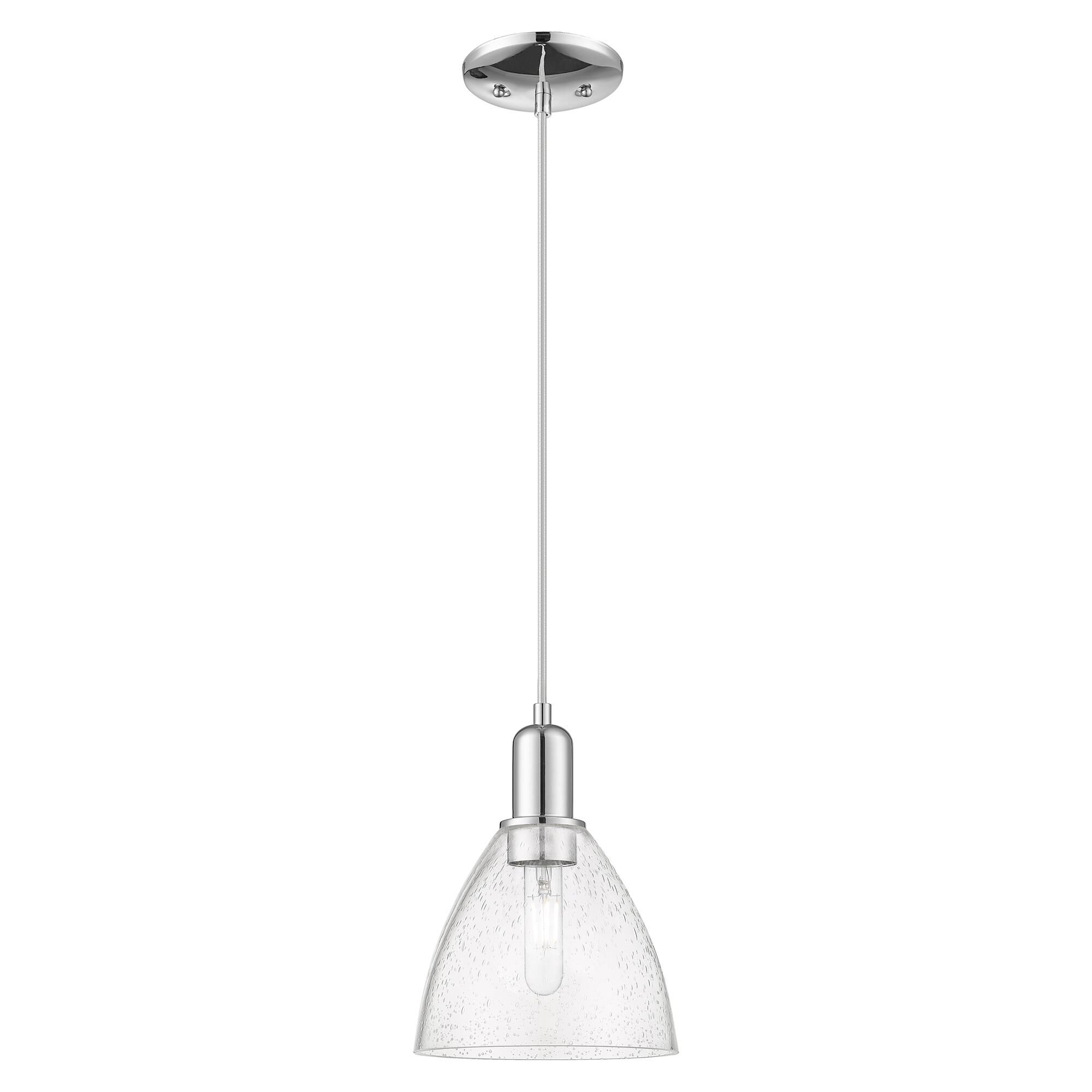 Shown in Polished Chrome finish and Seedy glass