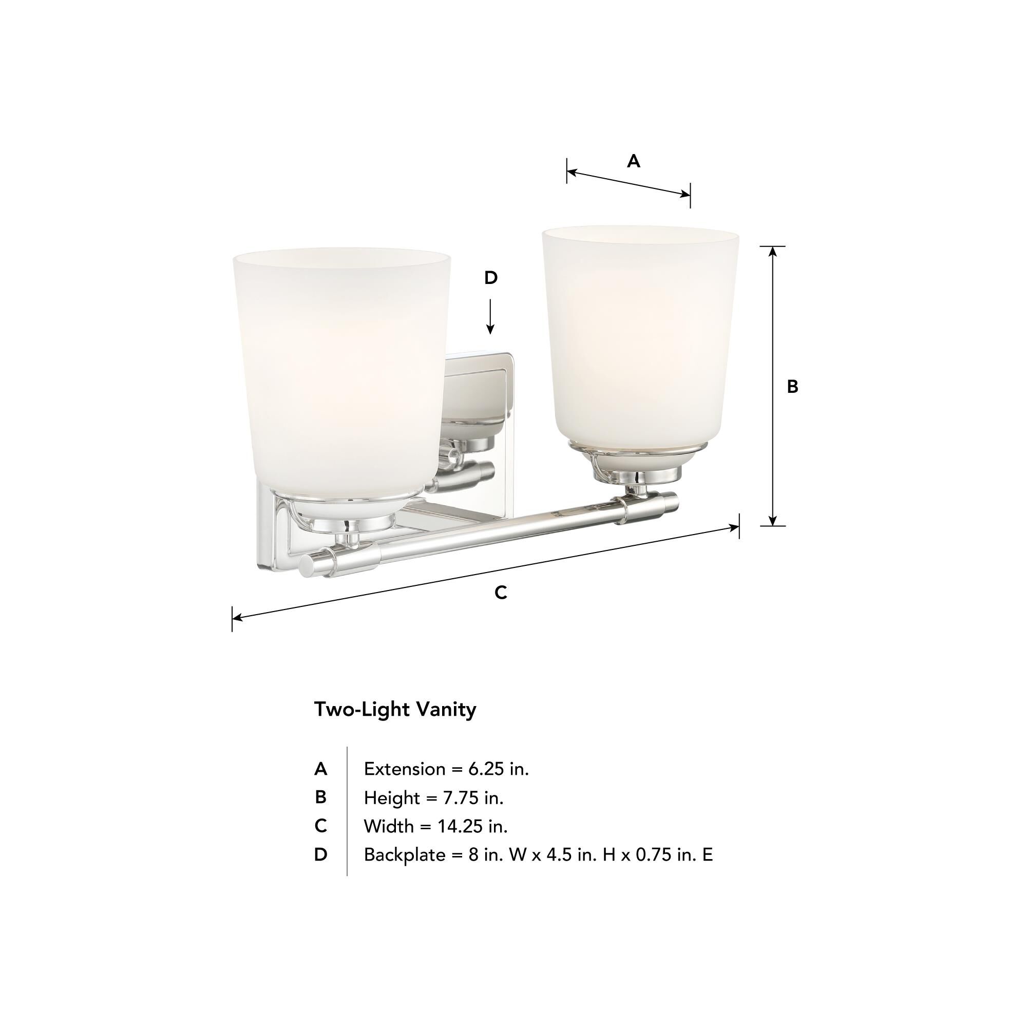 Stella 14 Inch 2 Light Bath Vanity Light by Designers Fountain