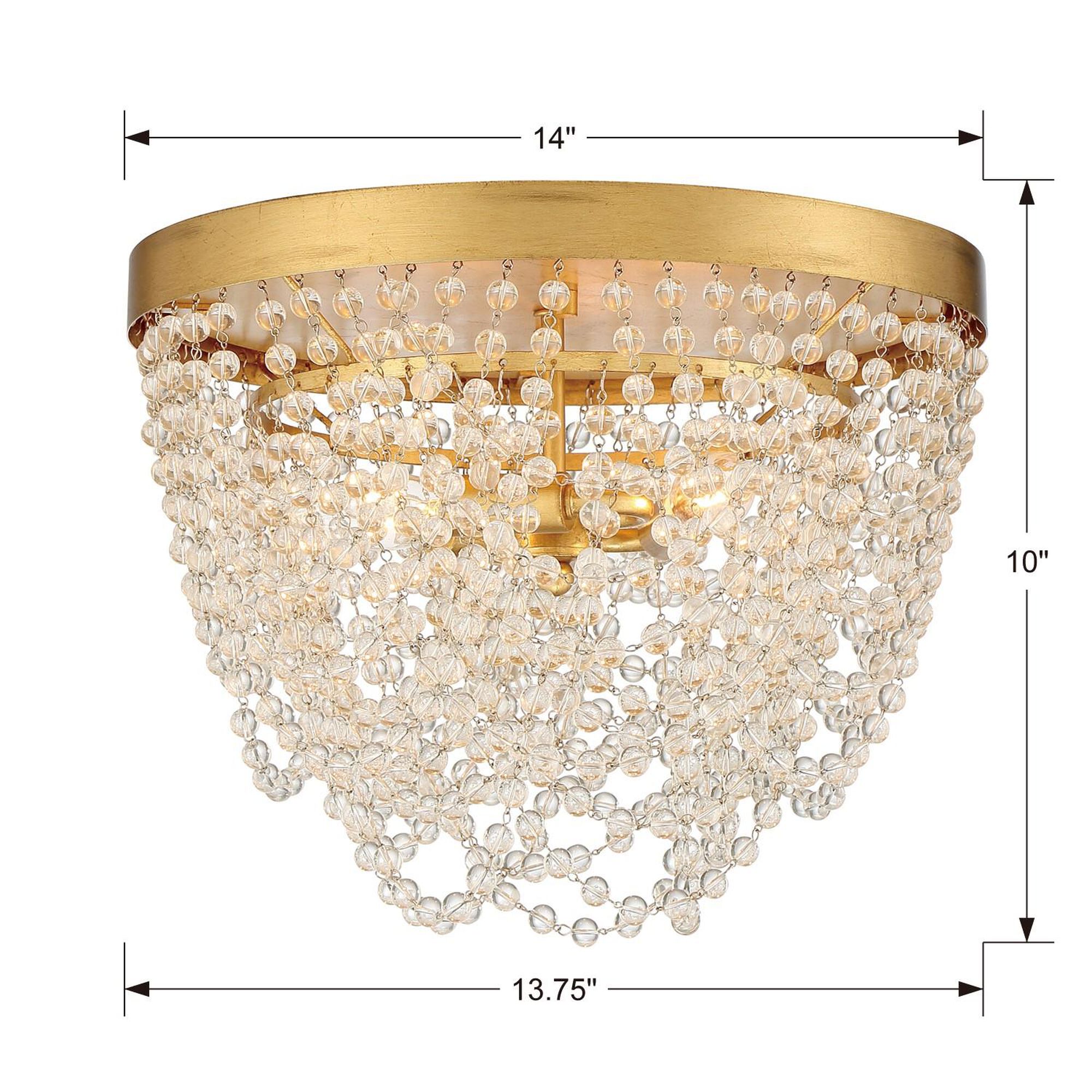 Shown in Antique Gold finish and Clear Glass Beads crystal