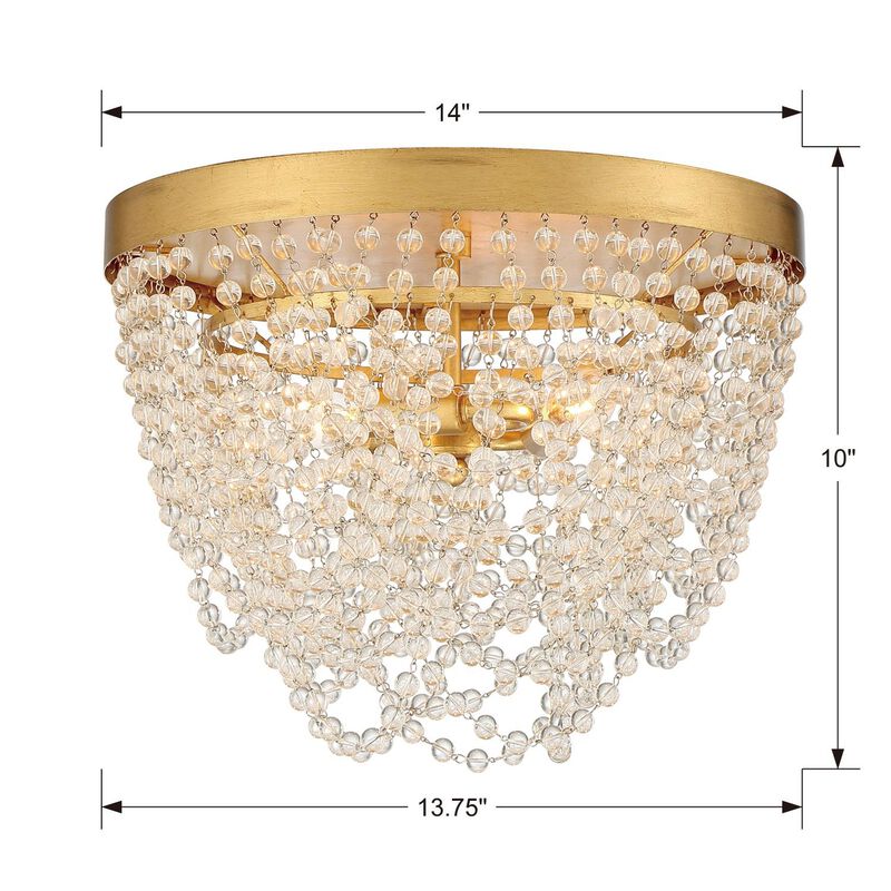Fiona 14 Inch 3 Light Semi Flush Mount by Crystorama