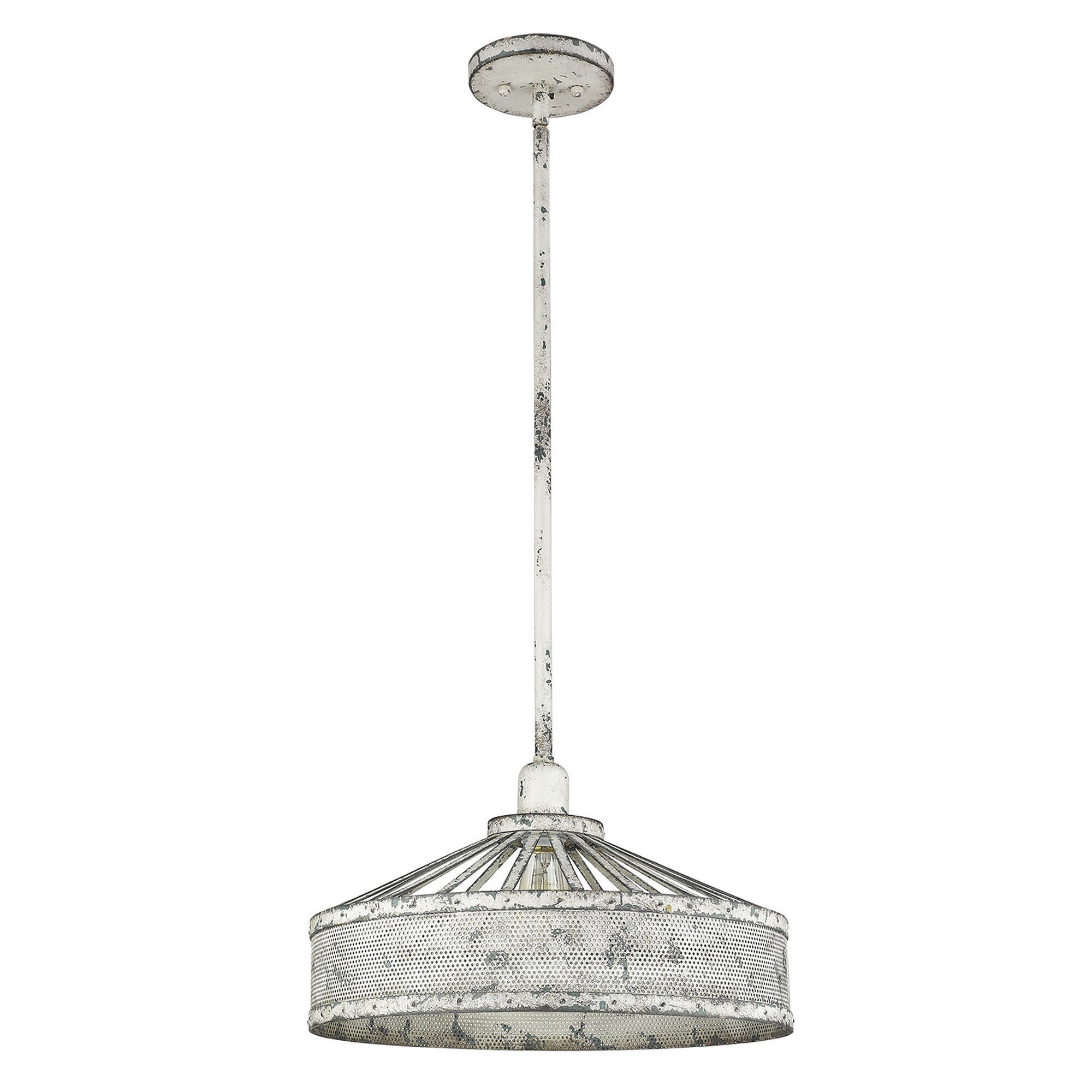 Shown in Aged Ivory finish and Aged Ivory glass and Aged Ivory, Bowl Shaped Metal shade
