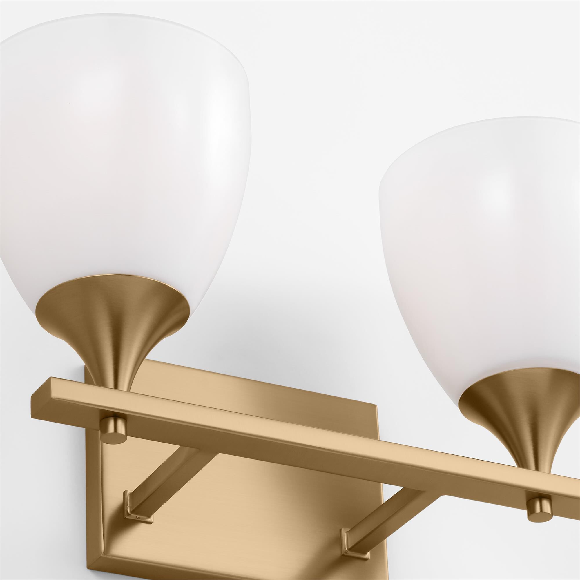 Shown in Satin Brass finish and Milk Glass s shade