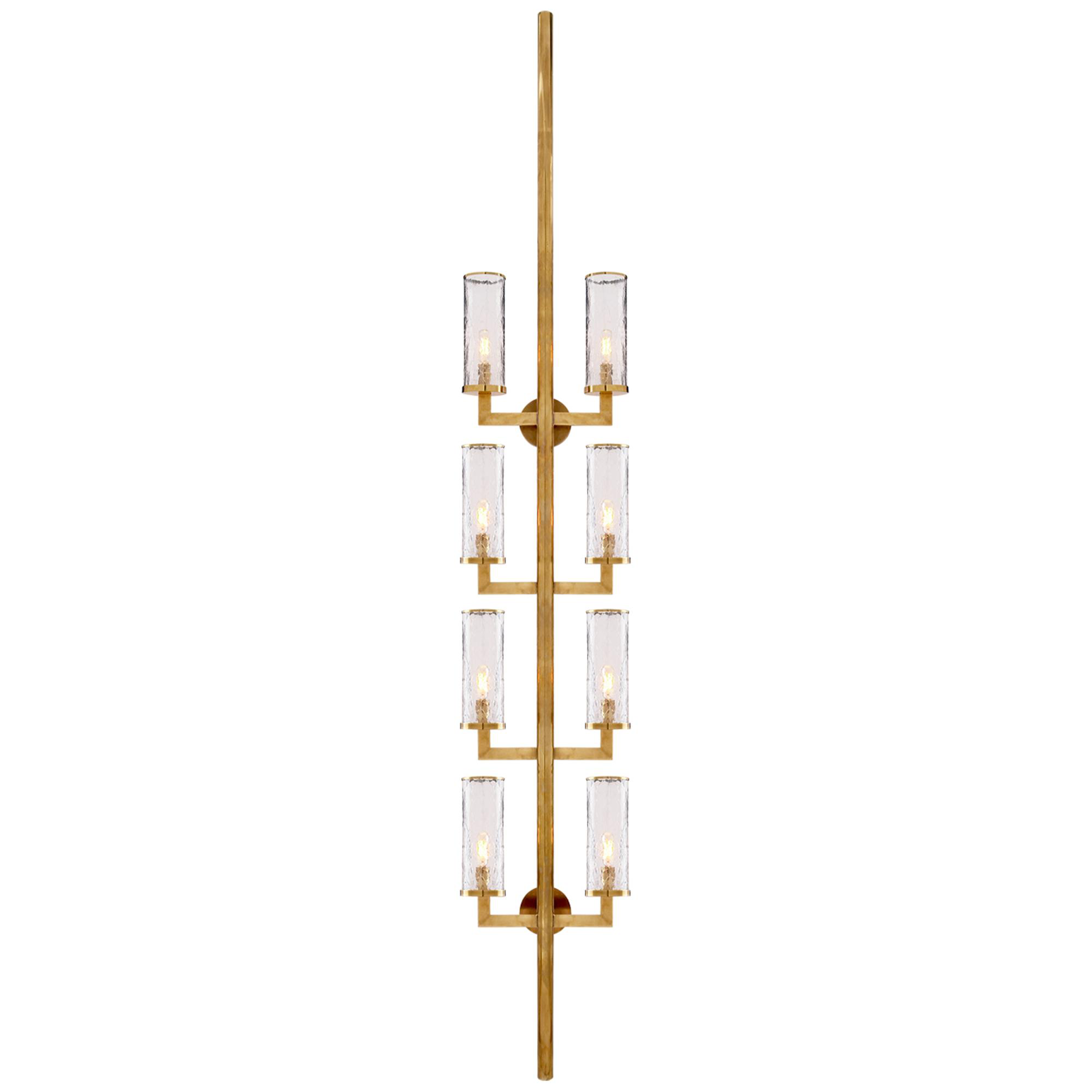 Shown in Antique-Burnished Brass finish and Crackle glass